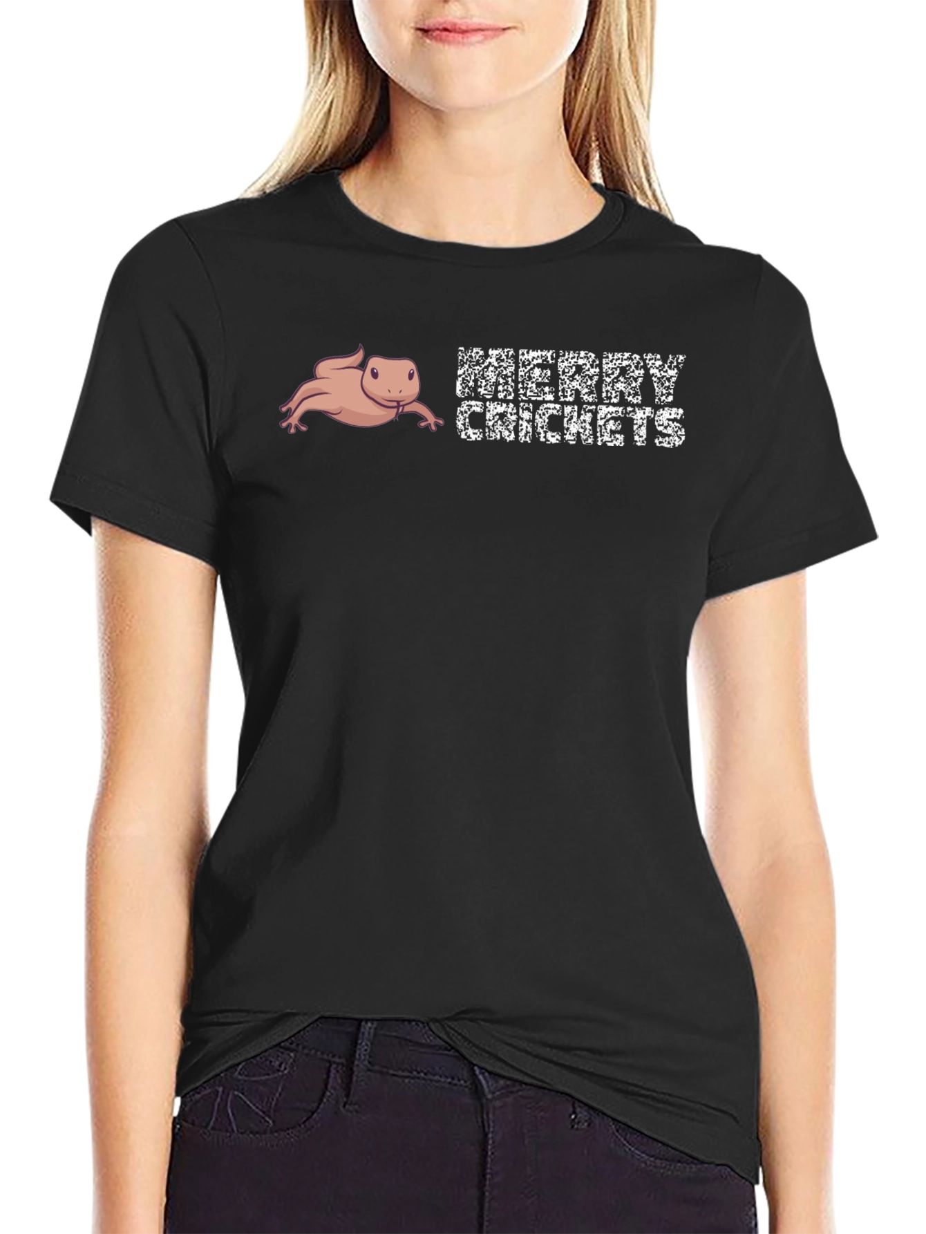 Merry Crickets T-Shirt Axolotl Funny Humor Novelty