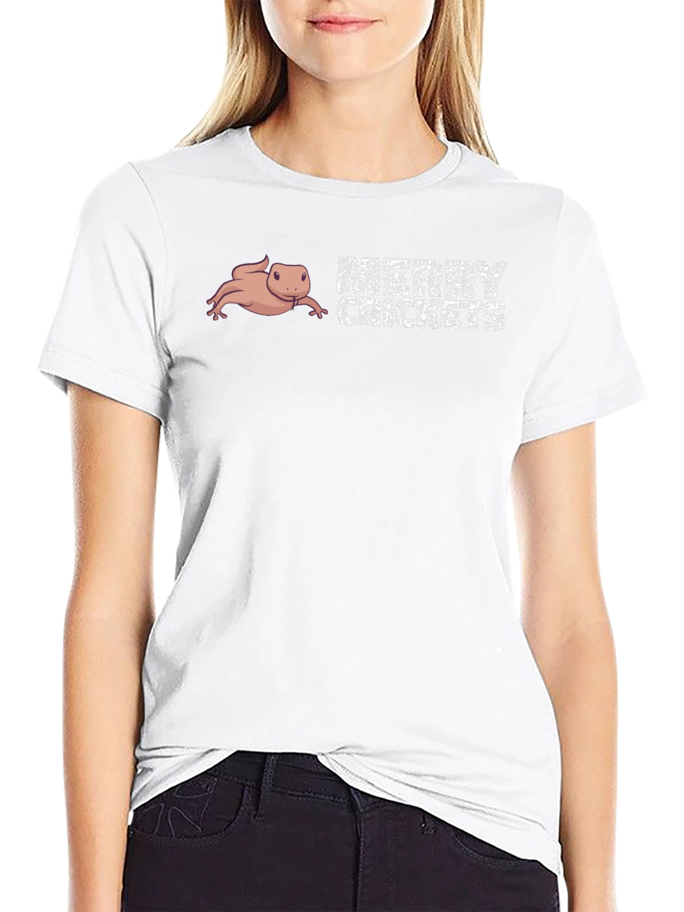 Merry Crickets T-Shirt Axolotl Funny Humor Novelty