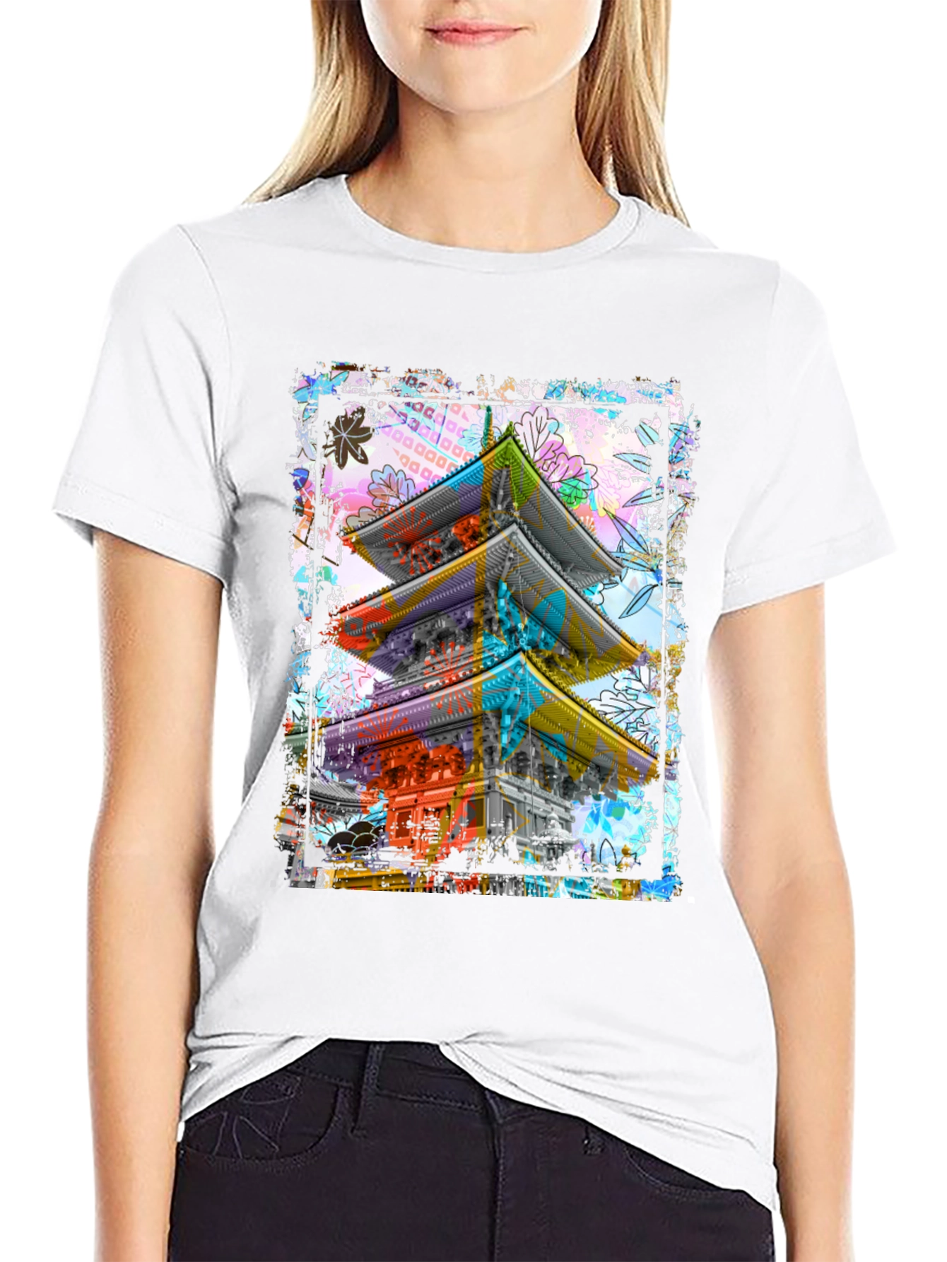 Urban Art Japanese Temple Graphic T-Shirt