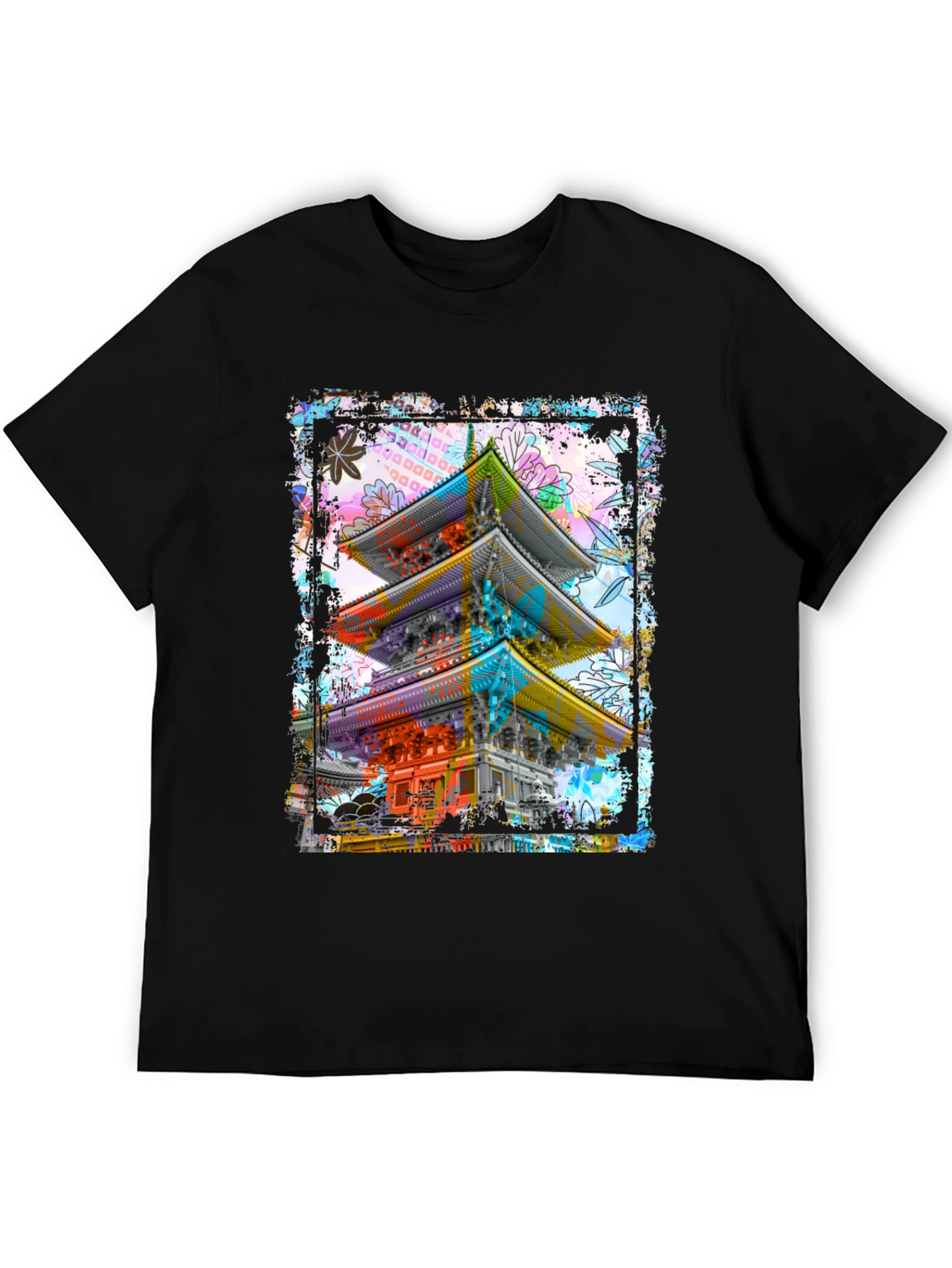 Urban Art Japanese Temple Graphic T-Shirt