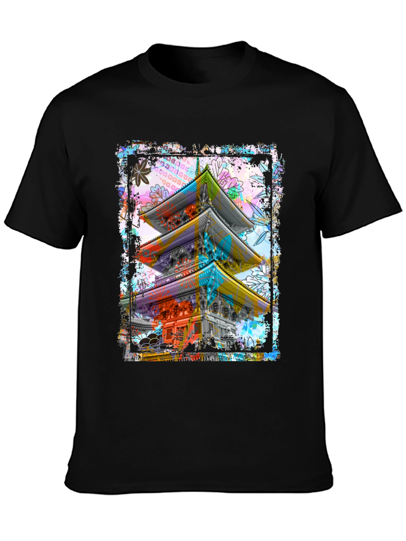 Urban Art Japanese Temple Graphic T-Shirt