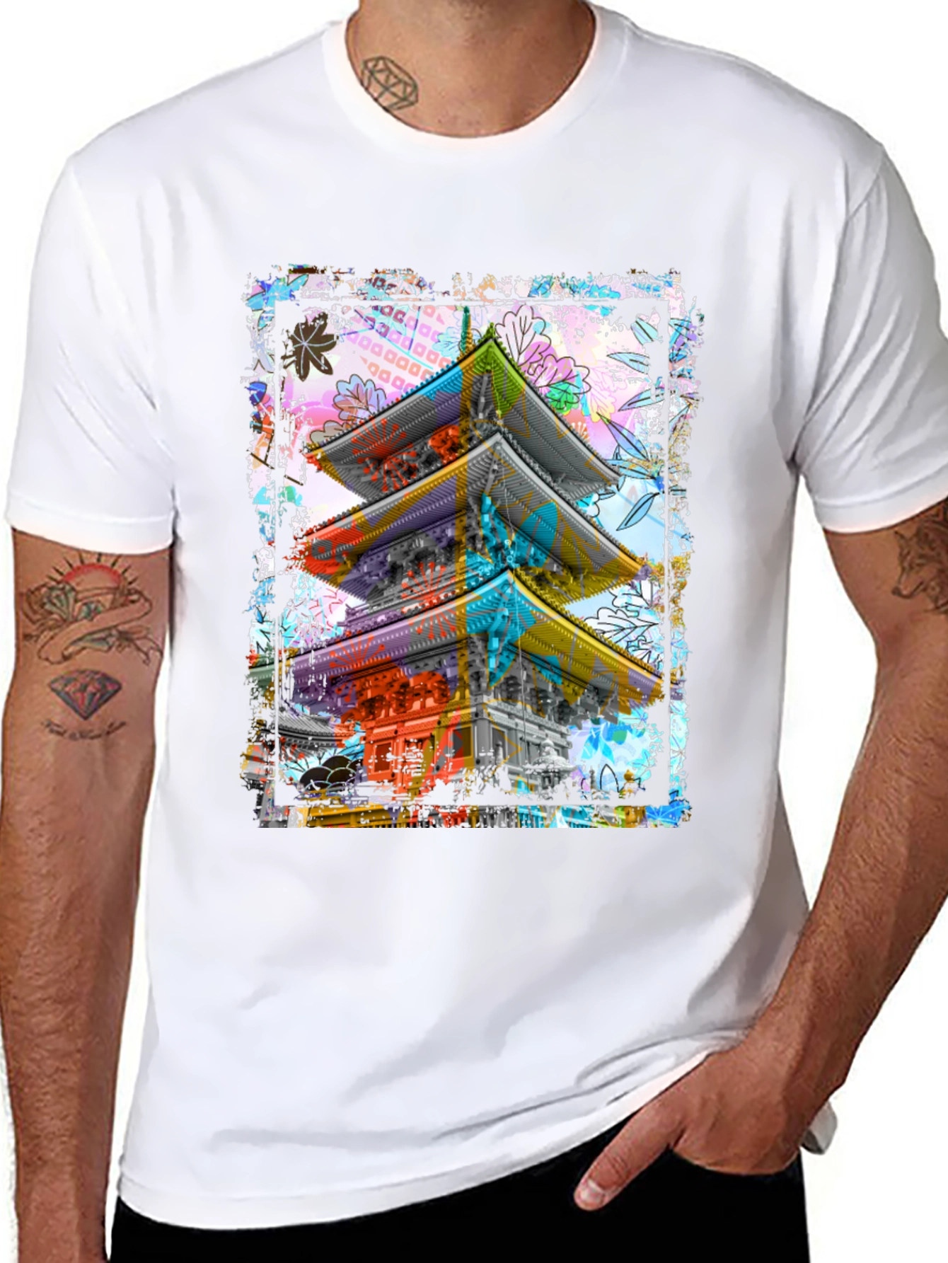 Urban Art Japanese Temple Graphic T-Shirt