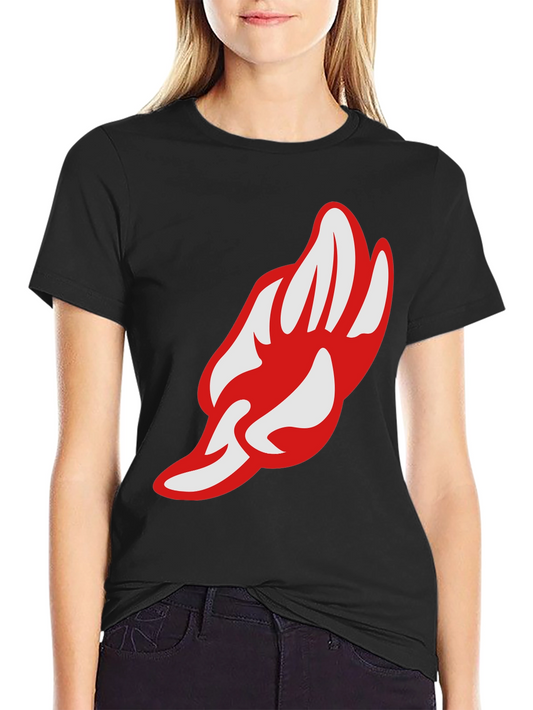 Graphic Tee - Red & White Paw Print on Black
