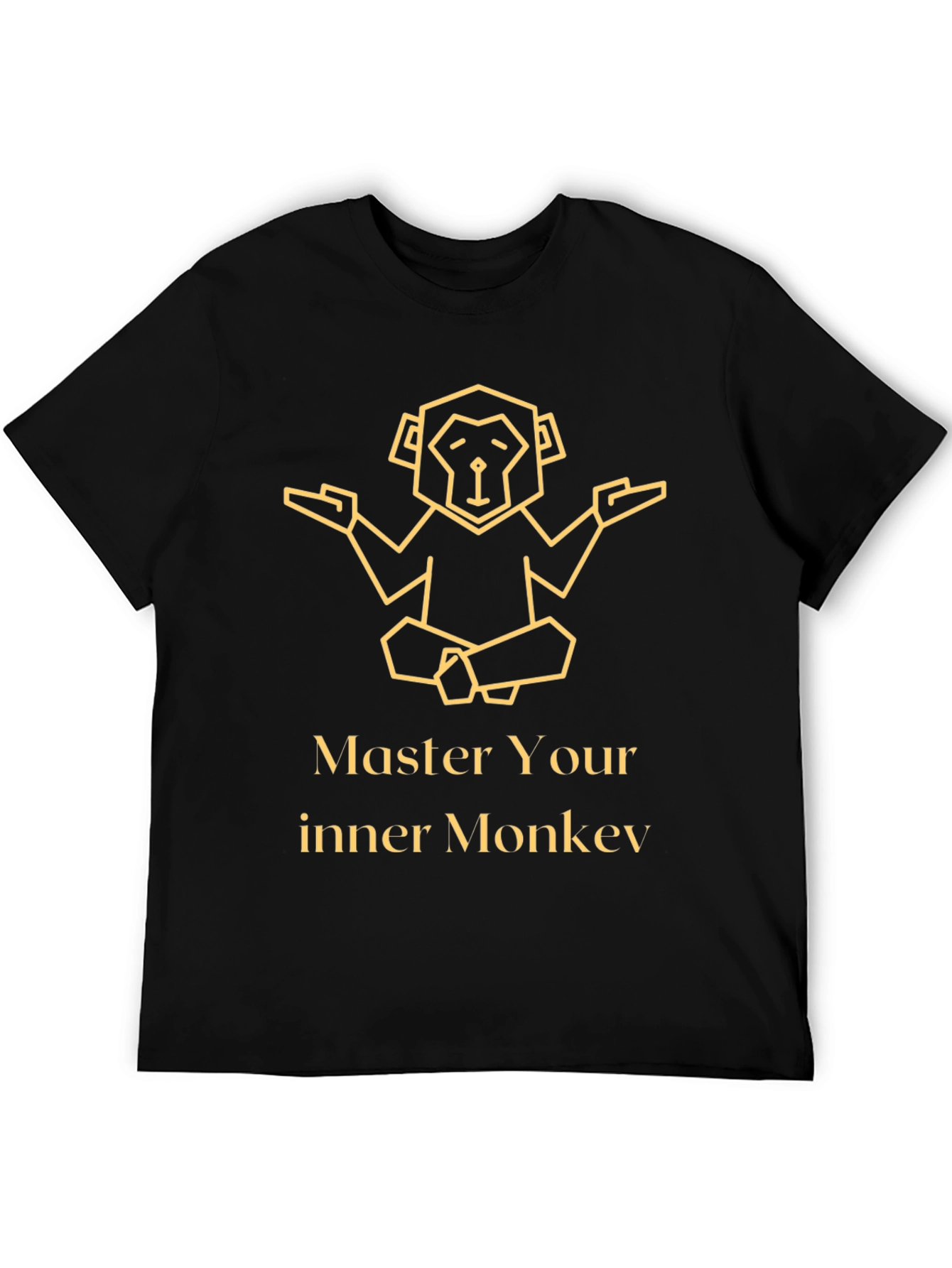 Master Your Inner Monkey Black Graphic T-Shirt