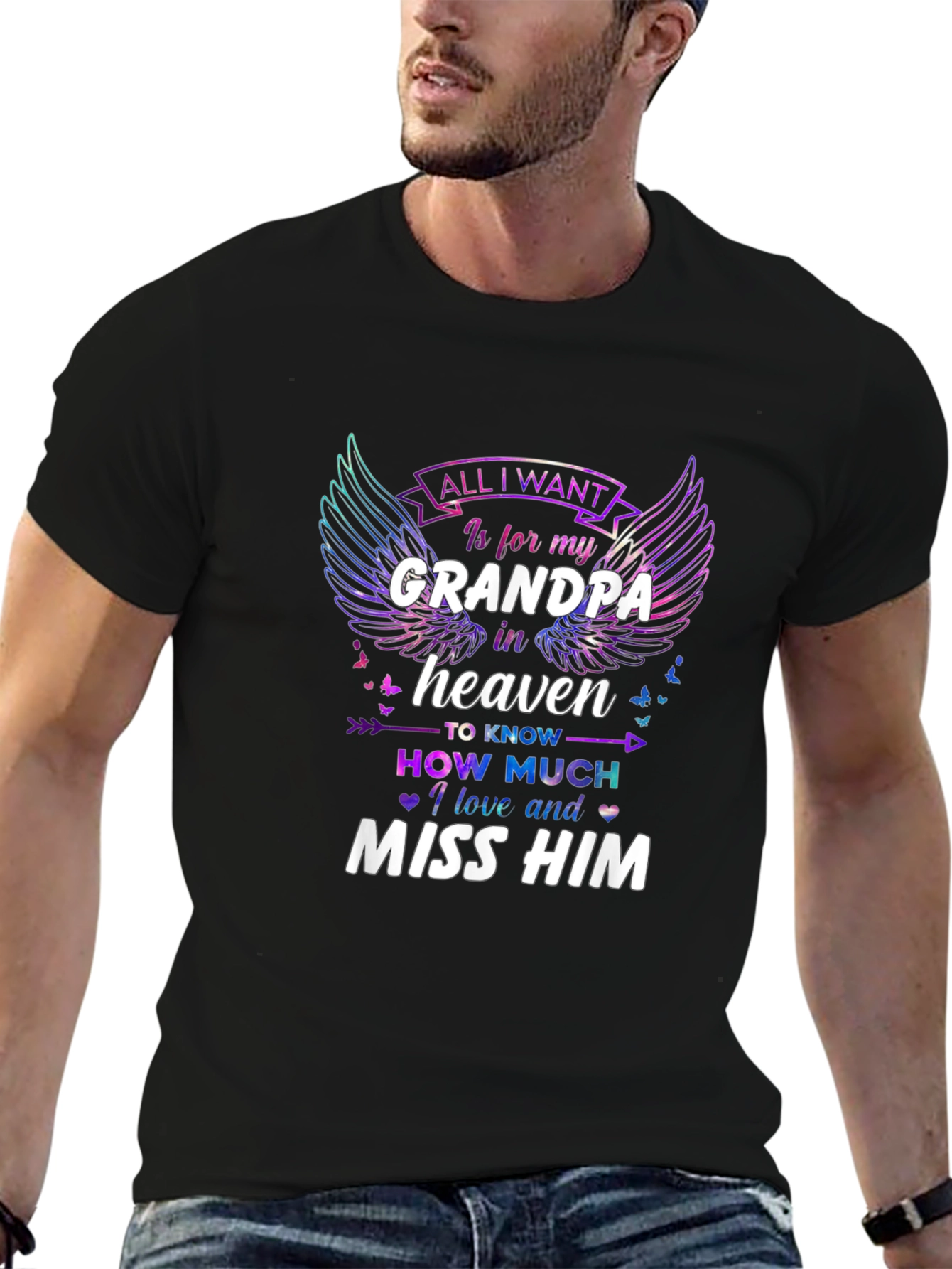 Grandpa in Heaven Memorial T-Shirt