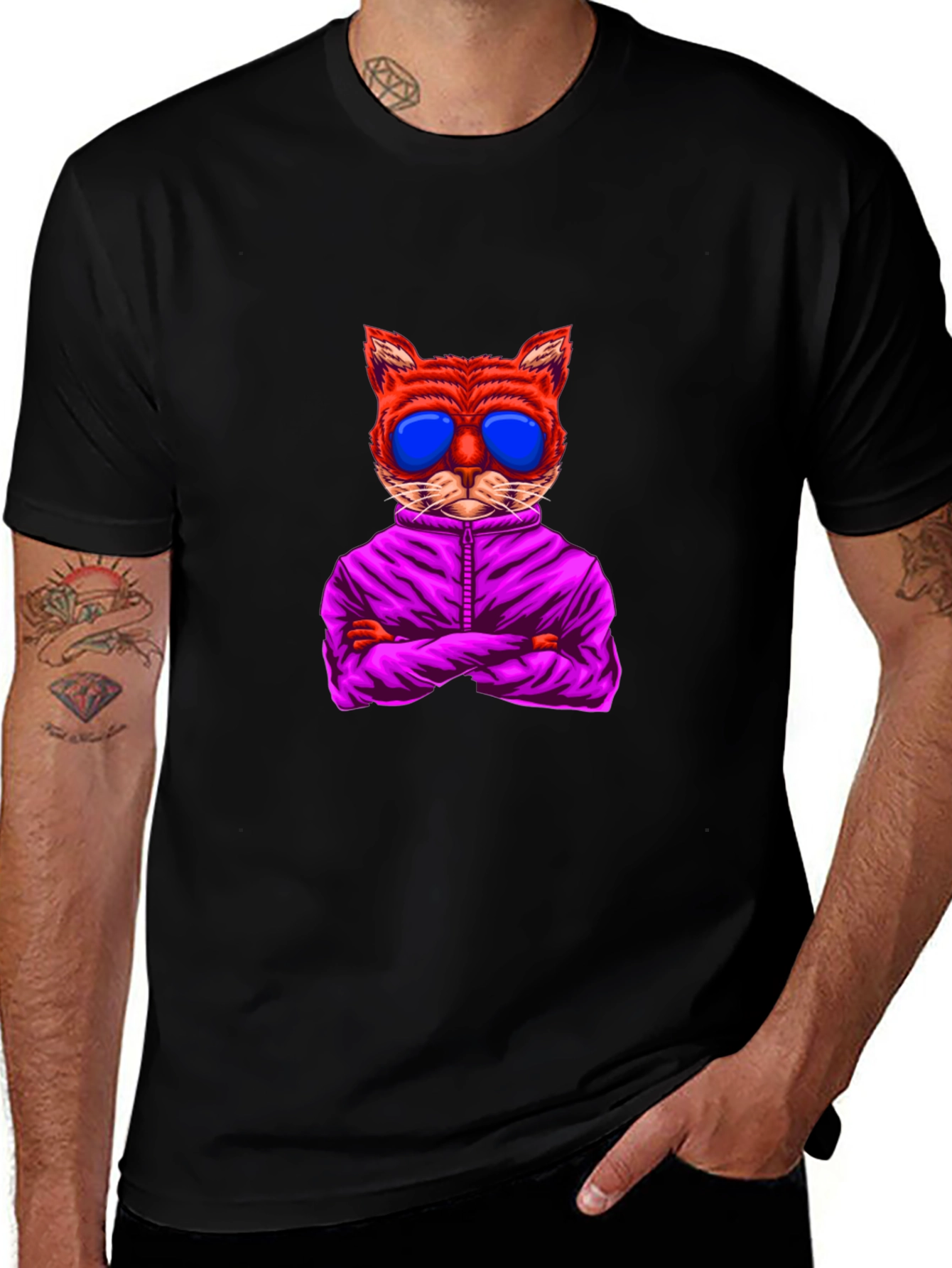 Cool Cat in Shades Graphic T-Shirt