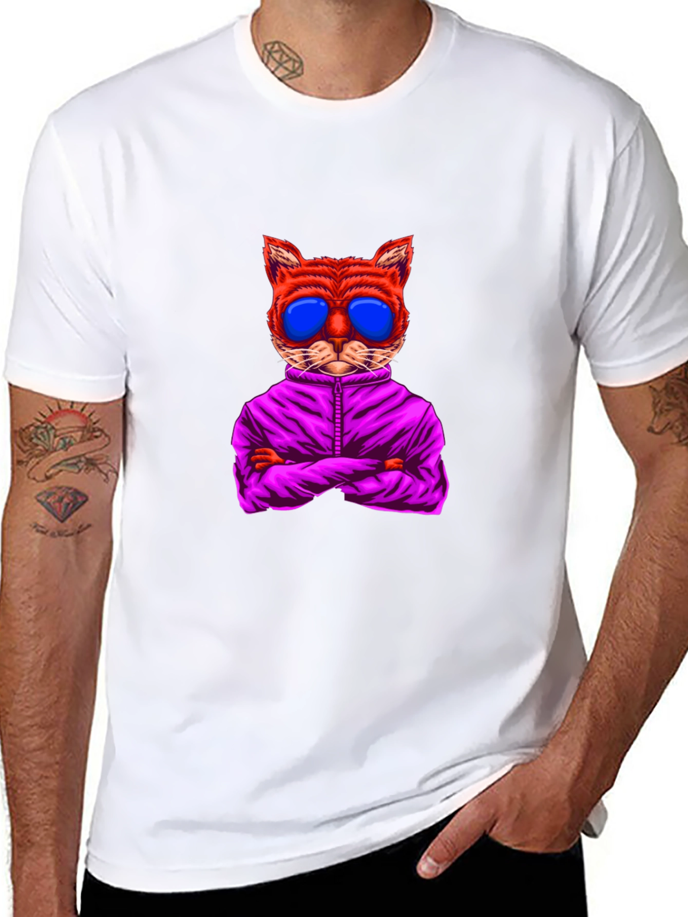 Cool Cat in Shades Graphic T-Shirt