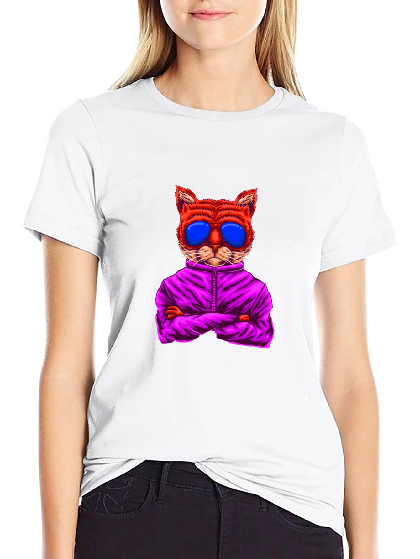 Cool Cat in Shades Graphic T-Shirt