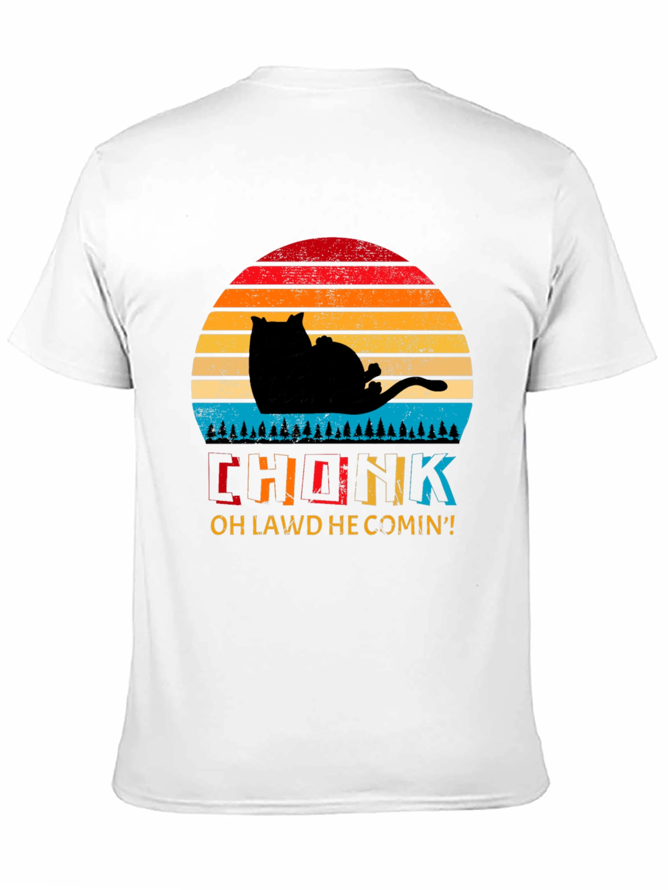 Chonk Cat Retro Sunset T-Shirt