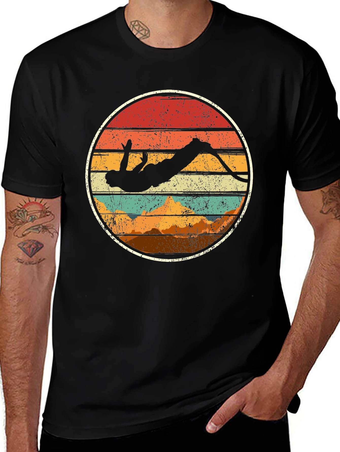 Retro Skier Silhouette Graphic Tee