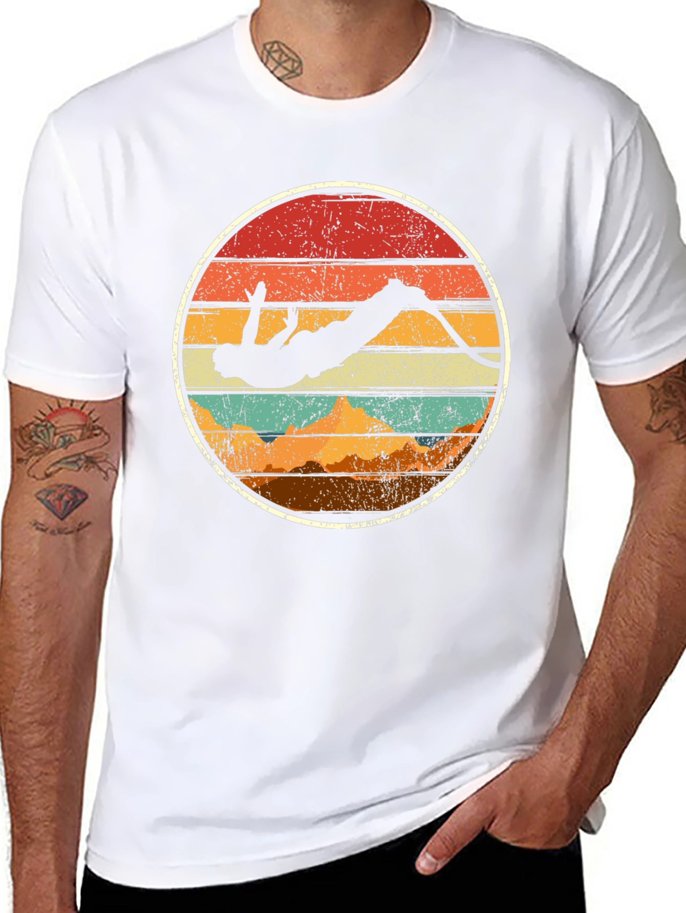 Retro Skier Silhouette Graphic Tee