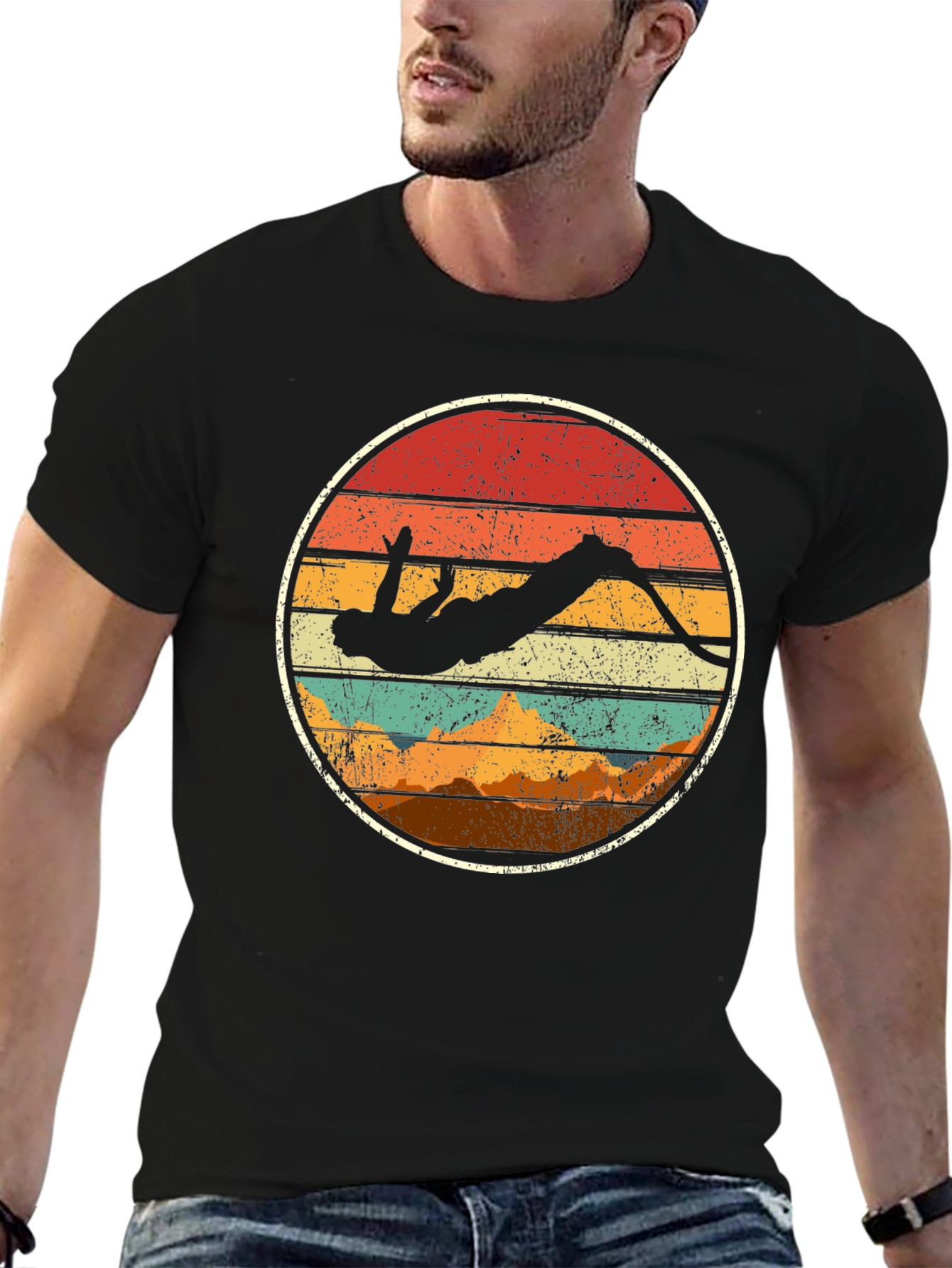 Retro Skier Silhouette Graphic Tee