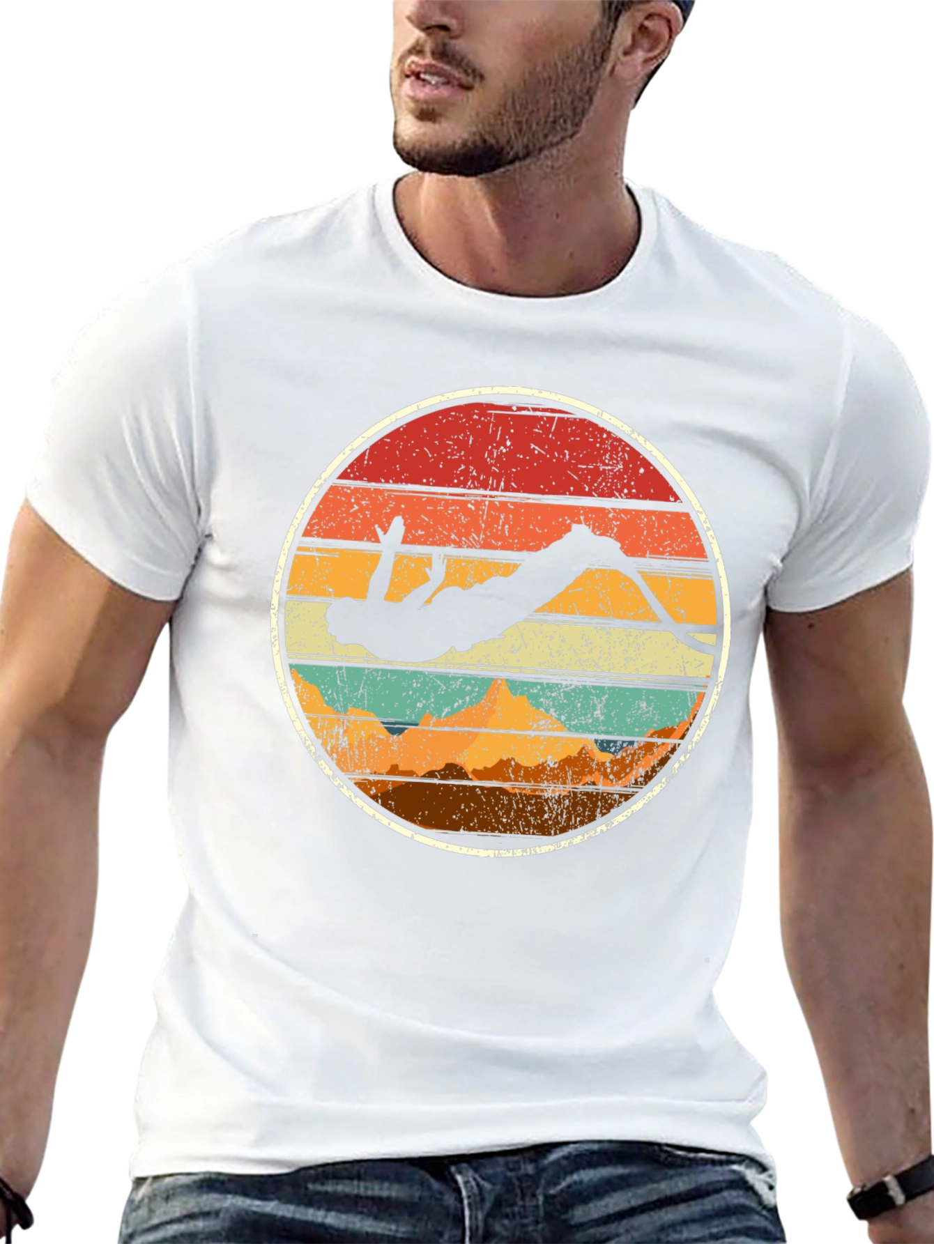 Retro Skier Silhouette Graphic Tee