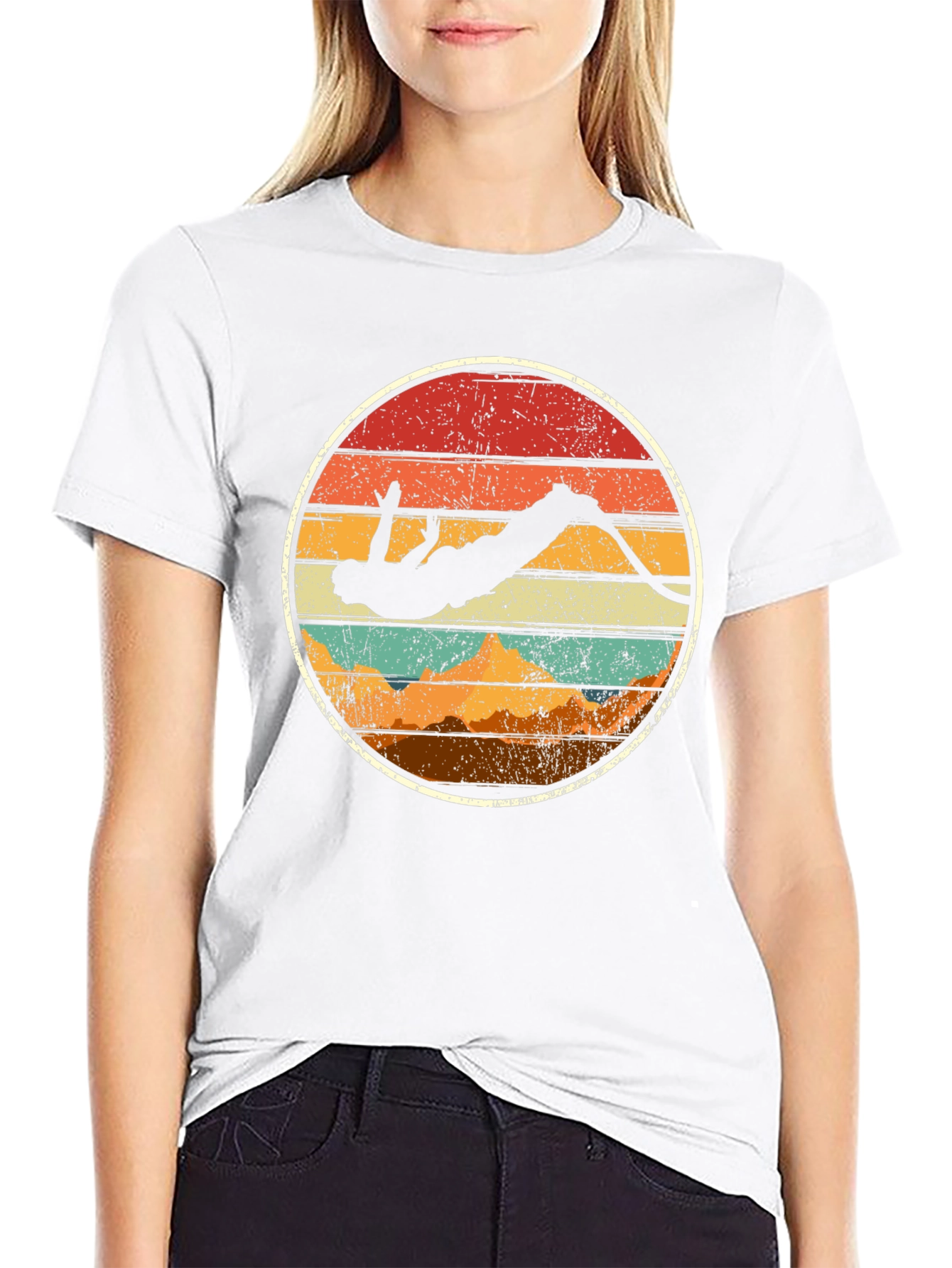 Retro Skier Silhouette Graphic Tee