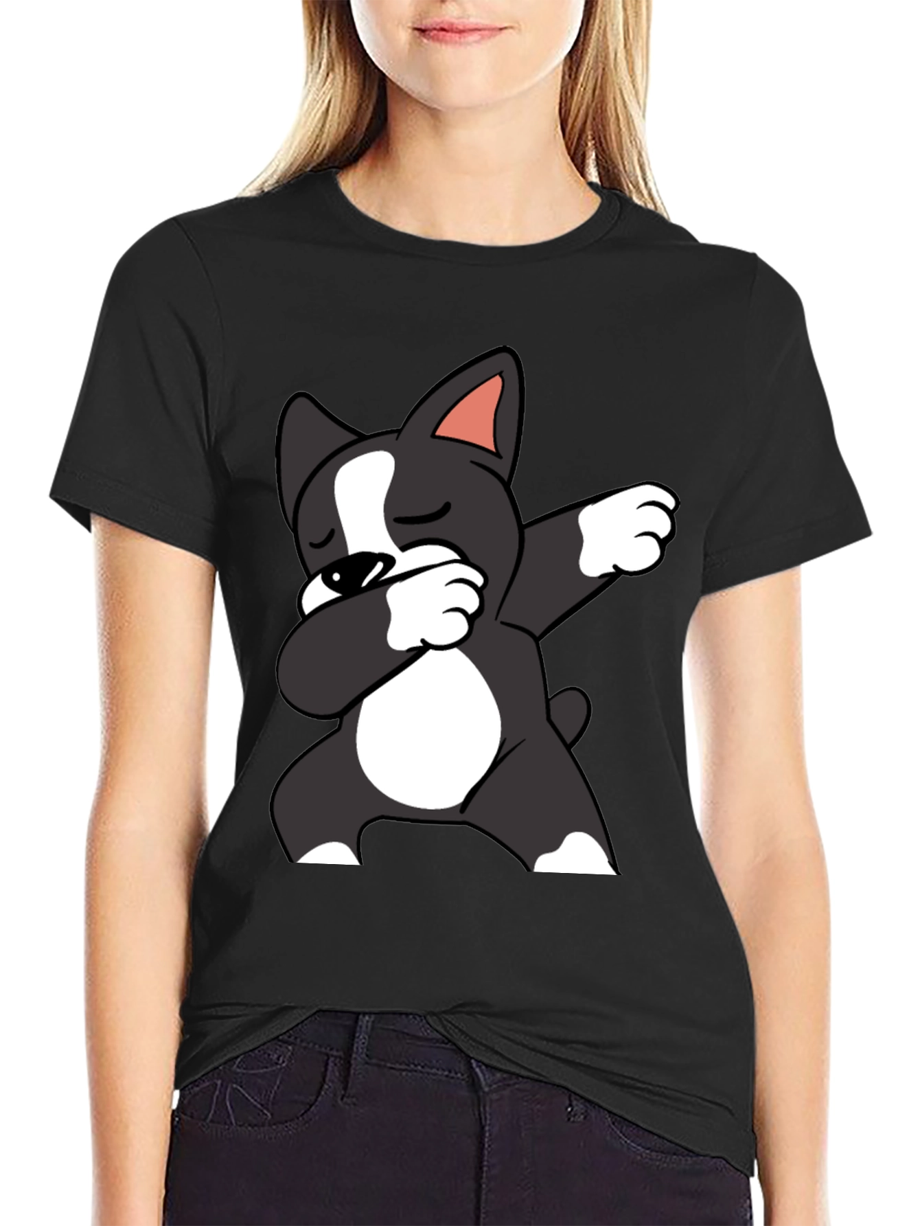 Dabbing Dog Graphic Tee - Mens Black T-Shirt