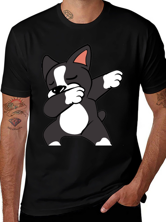 Dabbing Dog Graphic Tee - Mens Black T-Shirt