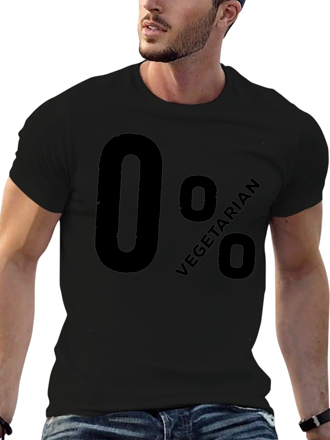 Humorous 0% Vegetarian Graphic T-Shirt