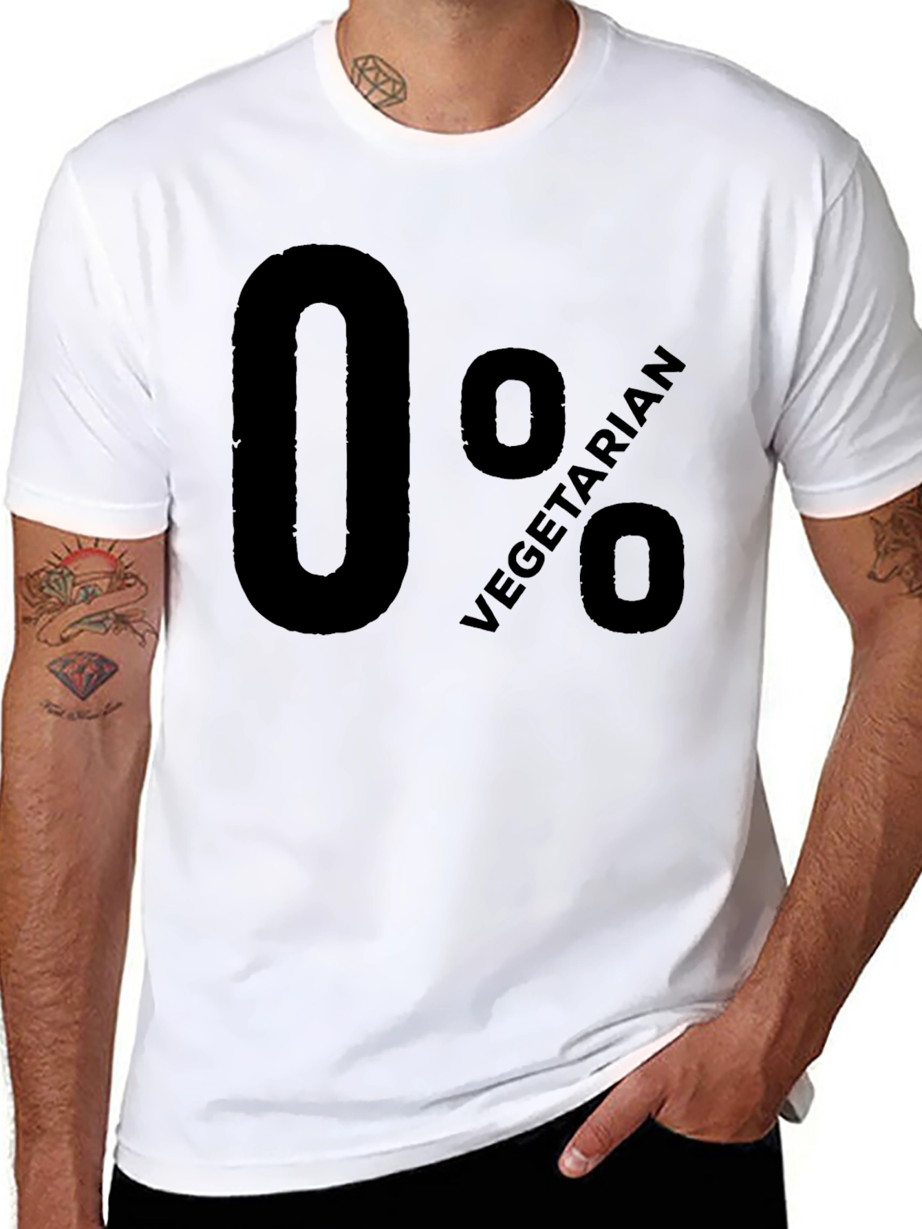 Humorous 0% Vegetarian Graphic T-Shirt