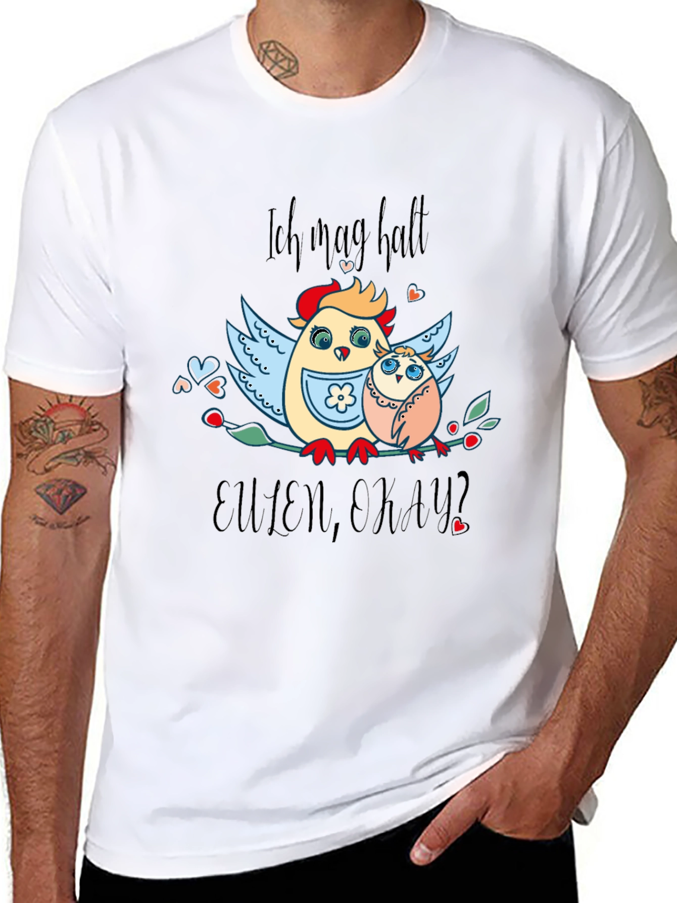 Ich mag halt Eulen okay? Graphic T-Shirt