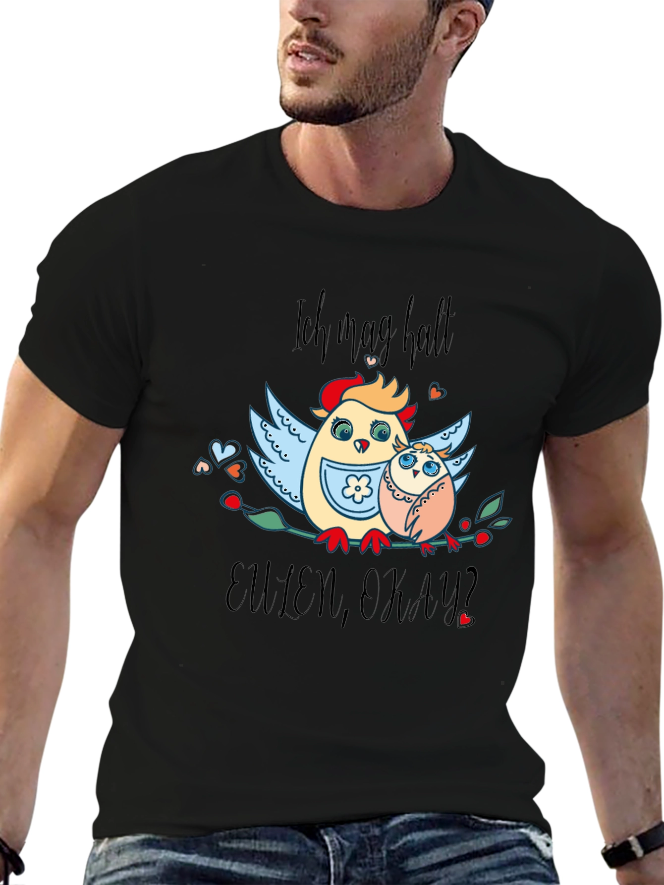 Ich mag halt Eulen okay? Graphic T-Shirt