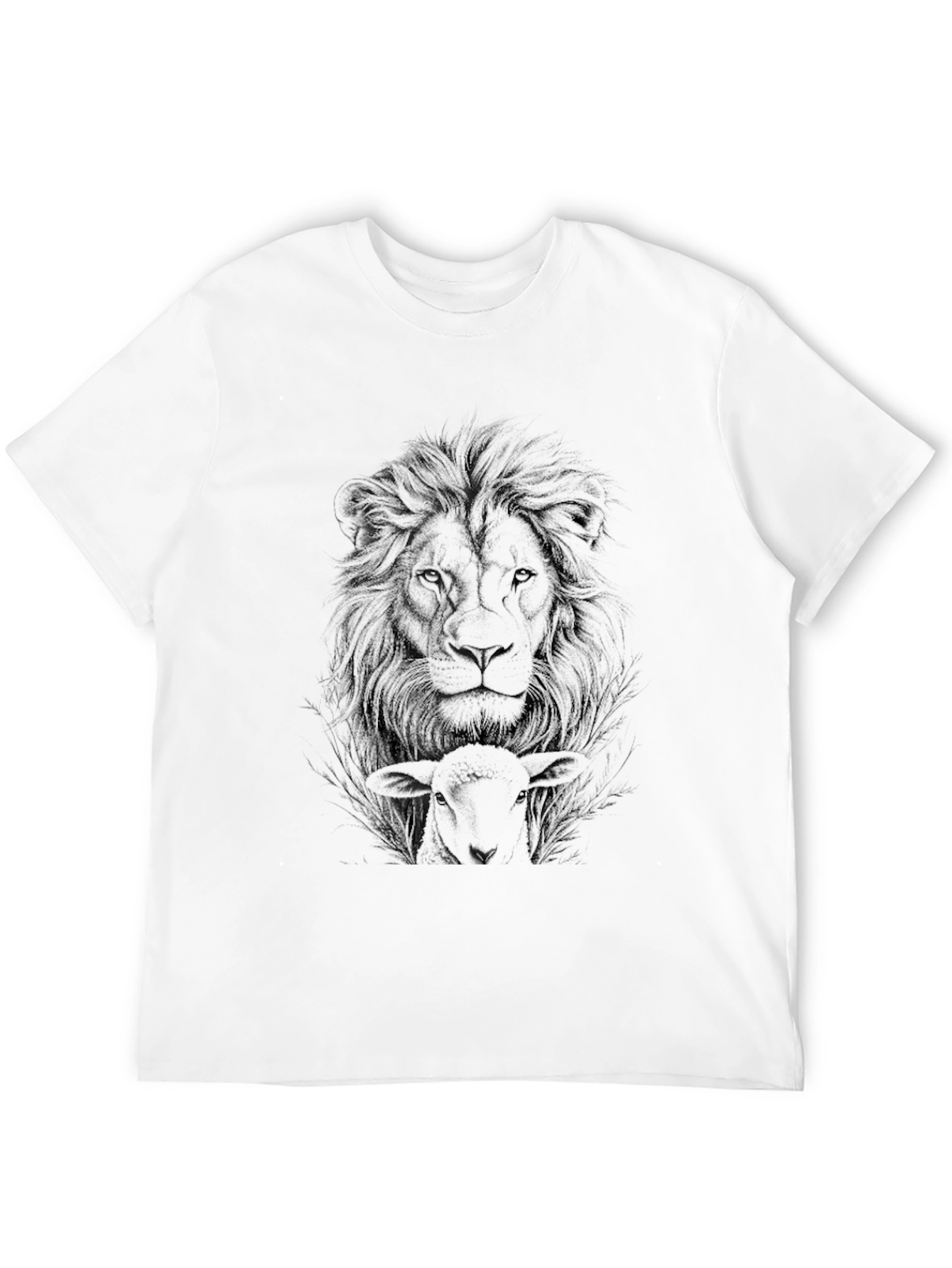 Lion & Lamb Graphic Print Black T-Shirt