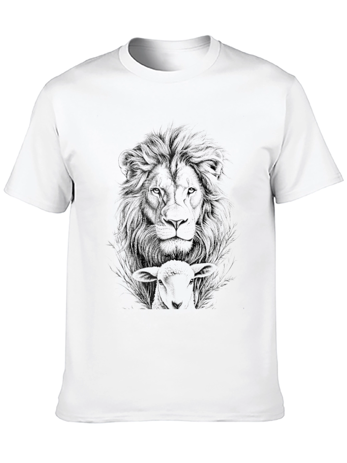 Lion & Lamb Graphic Print Black T-Shirt
