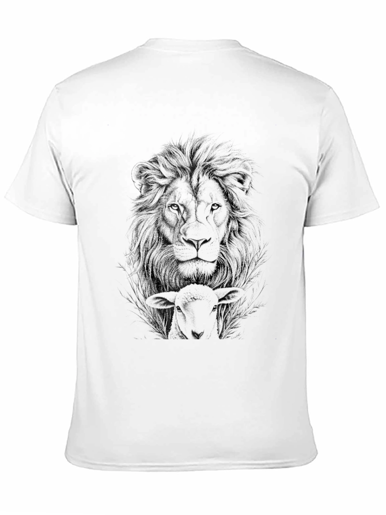 Lion & Lamb Graphic Print Black T-Shirt