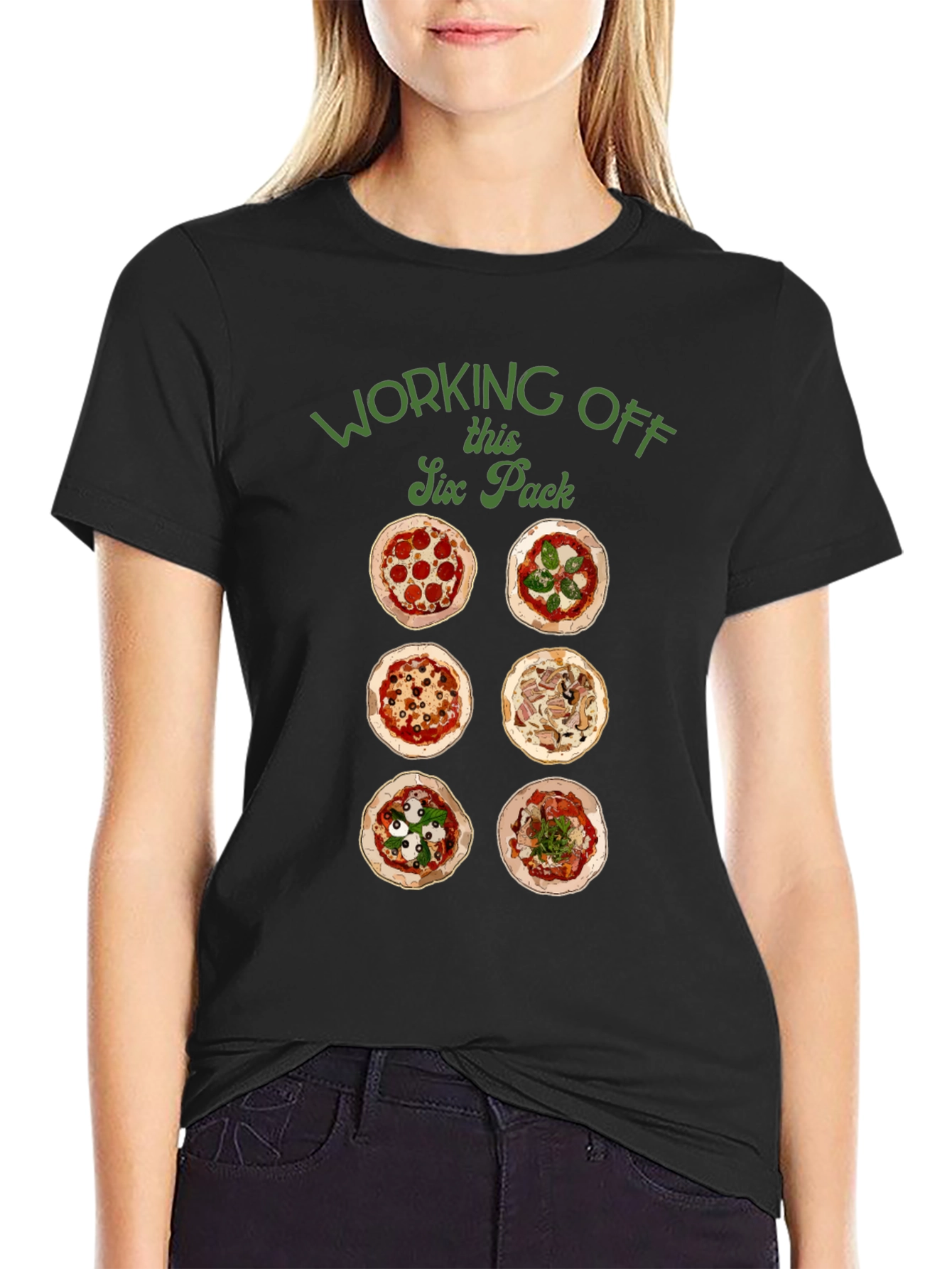Funny Pizza Six Pack T-Shirt