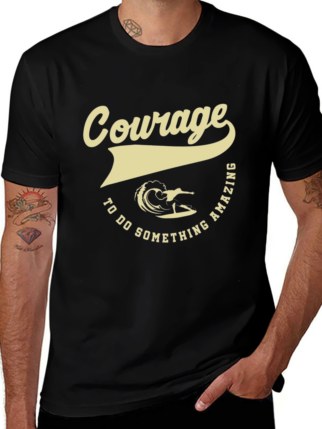 Courage to Do Something Amazing Surfing Graphic Tee