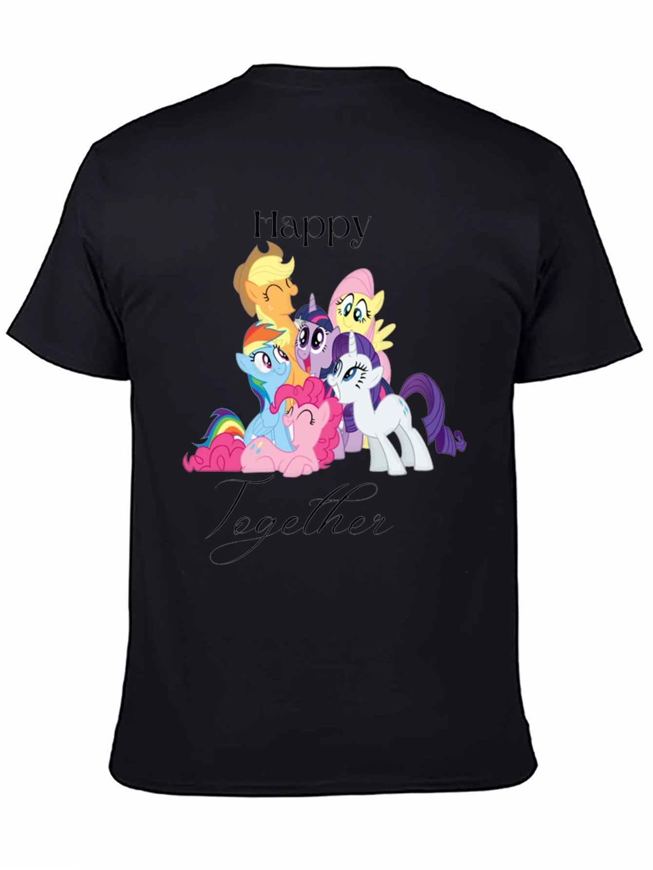 Happy Together My Little Pony Black T-Shirt