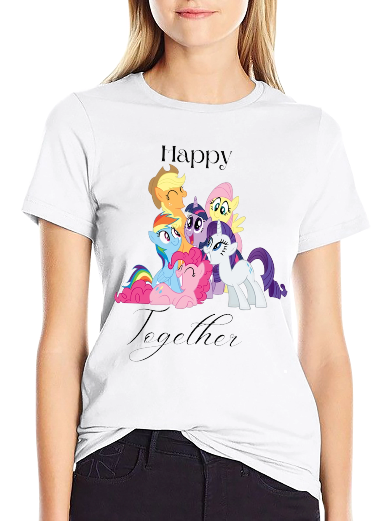 Happy Together My Little Pony Black T-Shirt