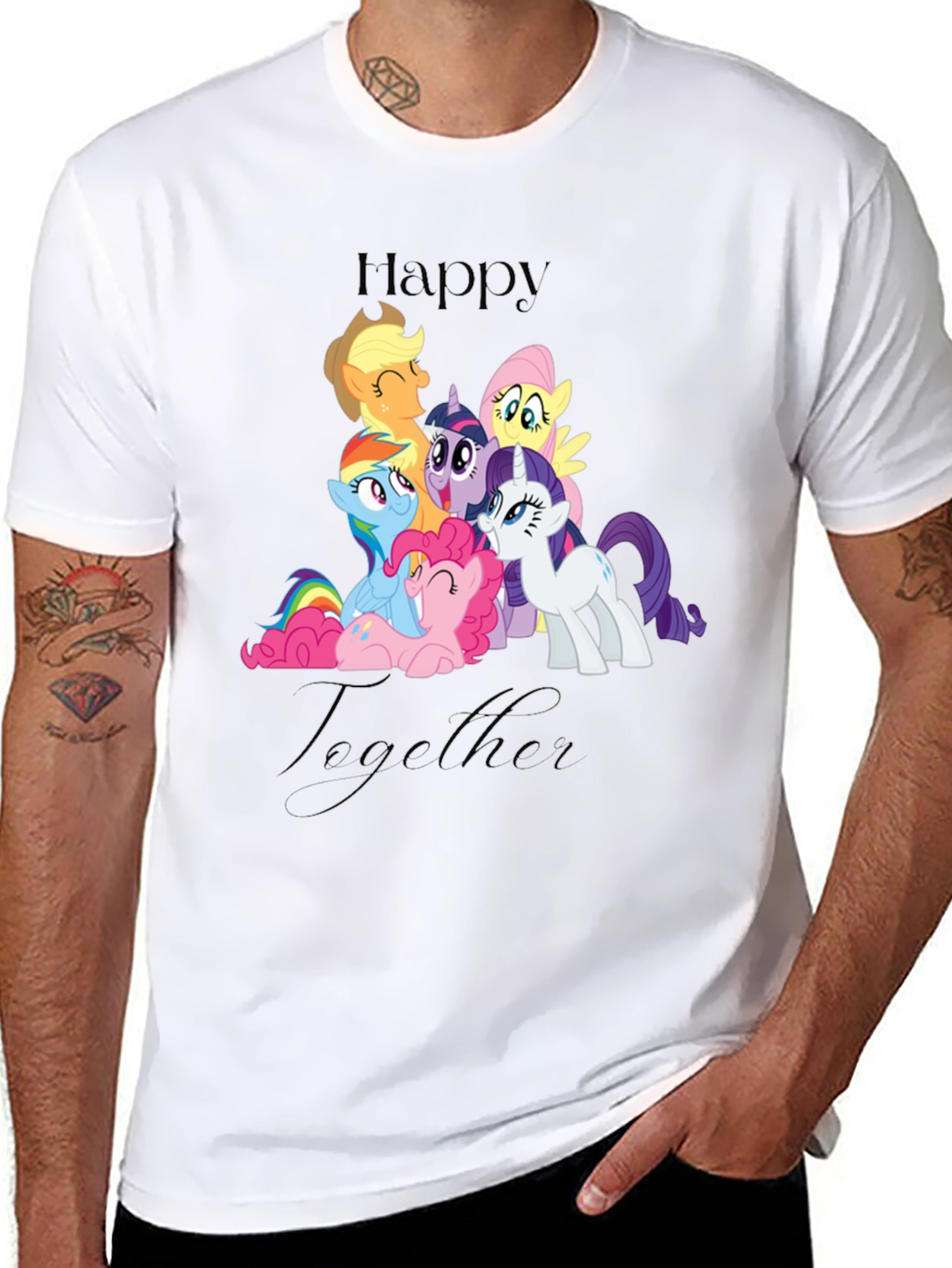 Happy Together My Little Pony Black T-Shirt