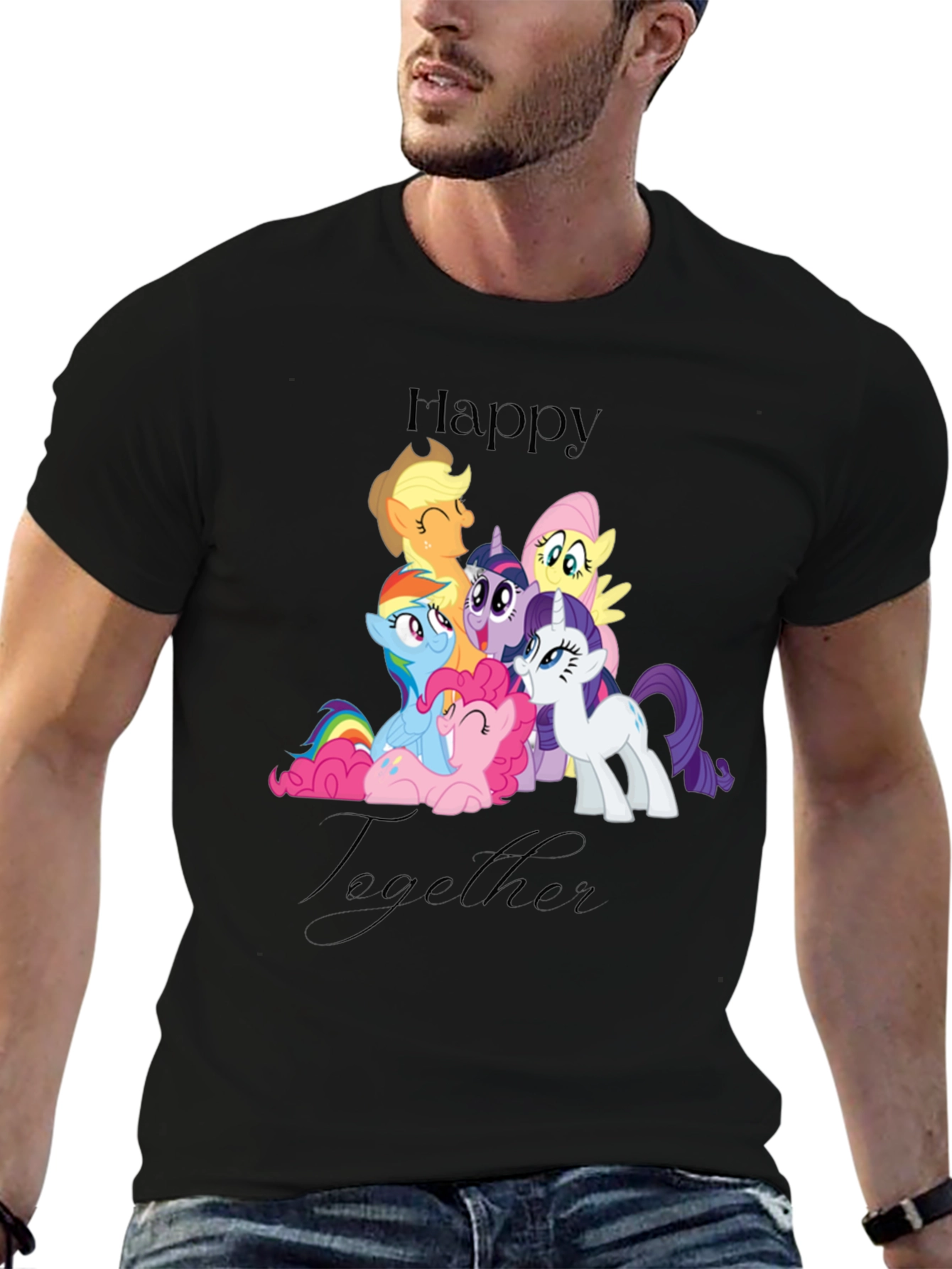 Happy Together My Little Pony Black T-Shirt