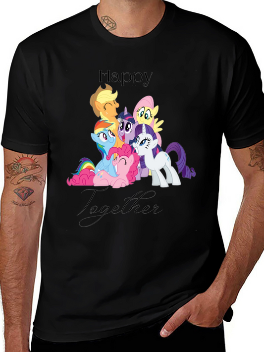 Happy Together My Little Pony Black T-Shirt