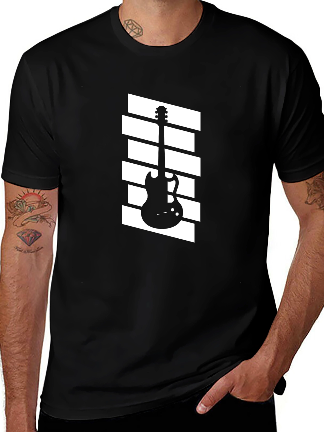 Guitar Graphic Tee - Retro Style