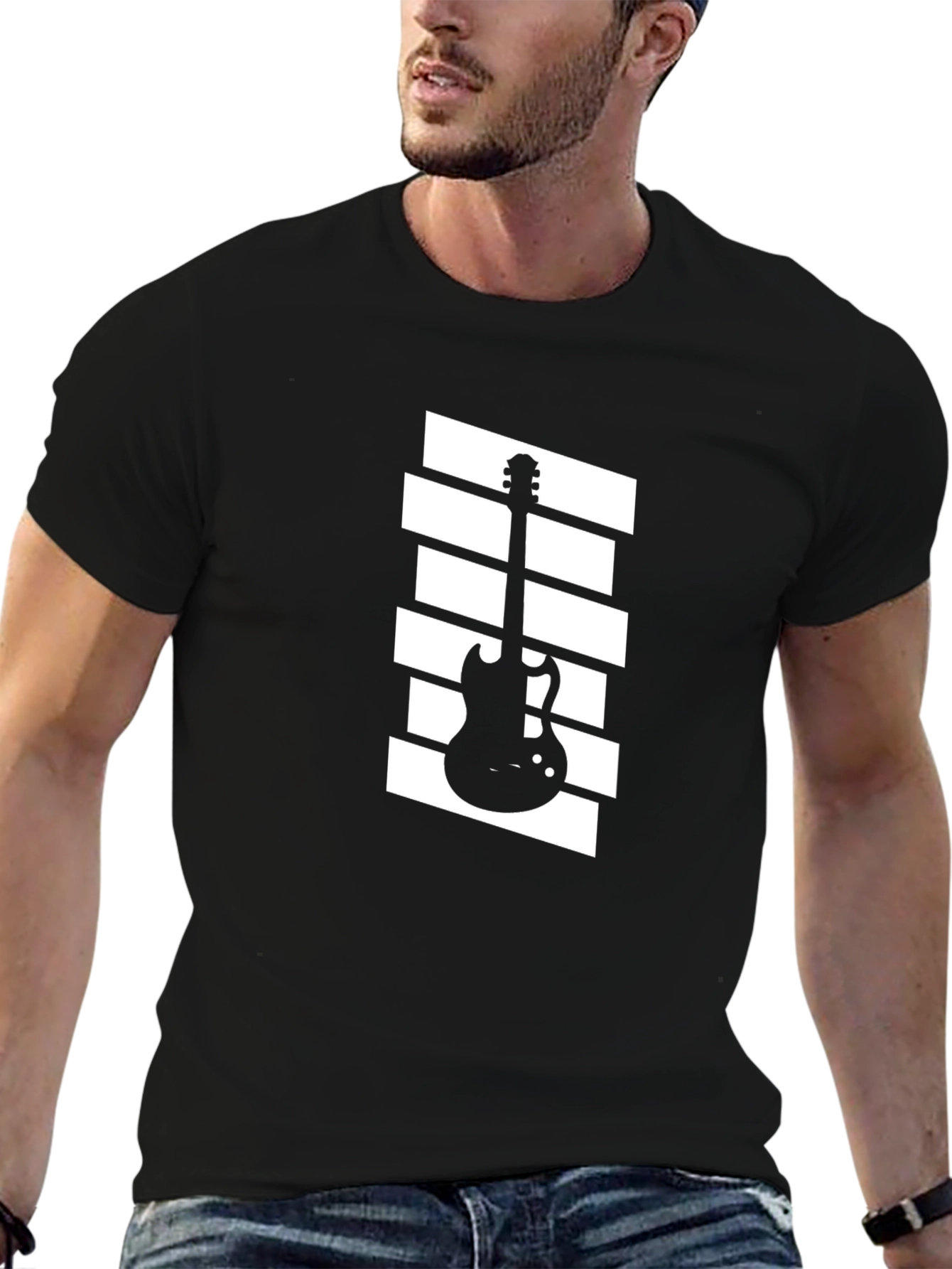Guitar Graphic Tee - Retro Style