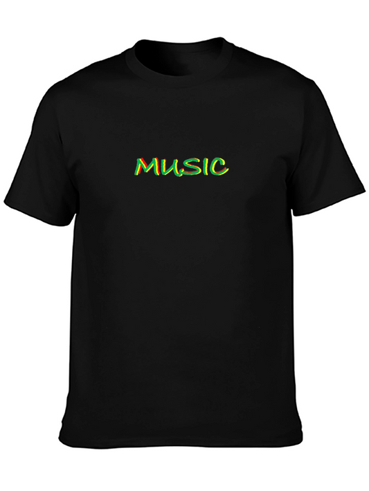 Rasta Music T-Shirt - Black Cotton Blend