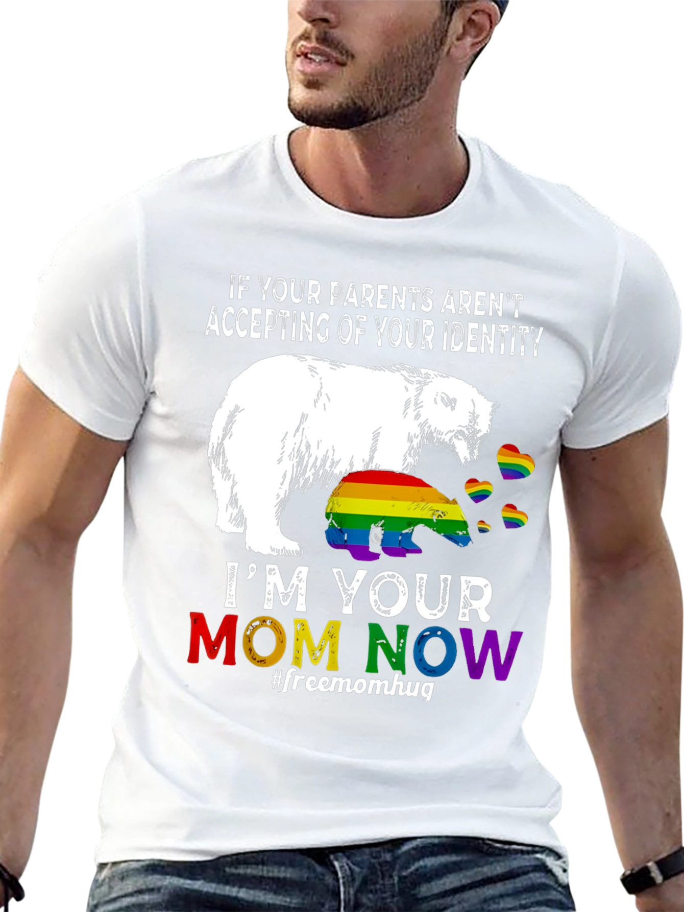LGBT Pride Polar Bear Mom Graphic Tee