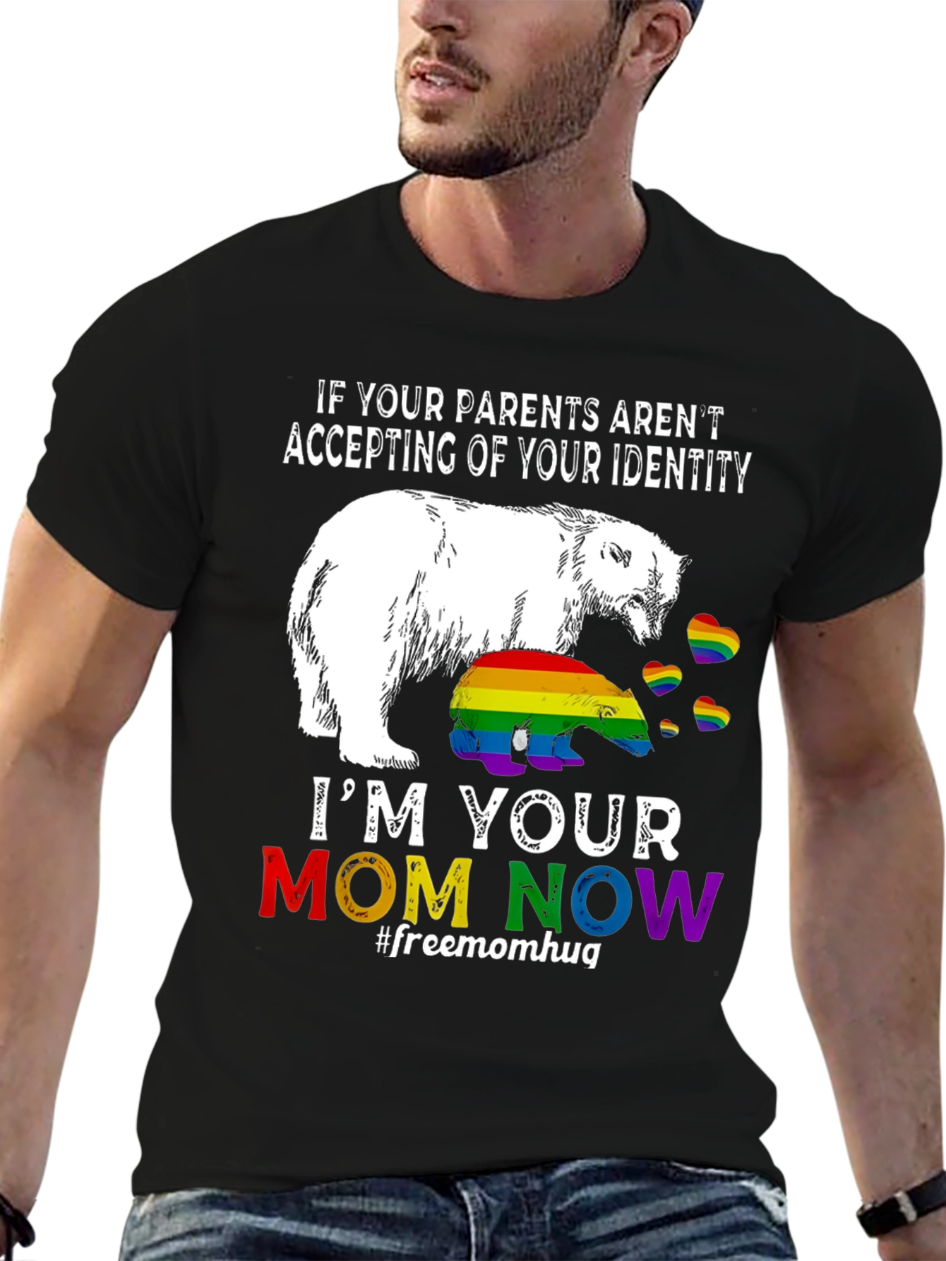 LGBT Pride Polar Bear Mom Graphic Tee