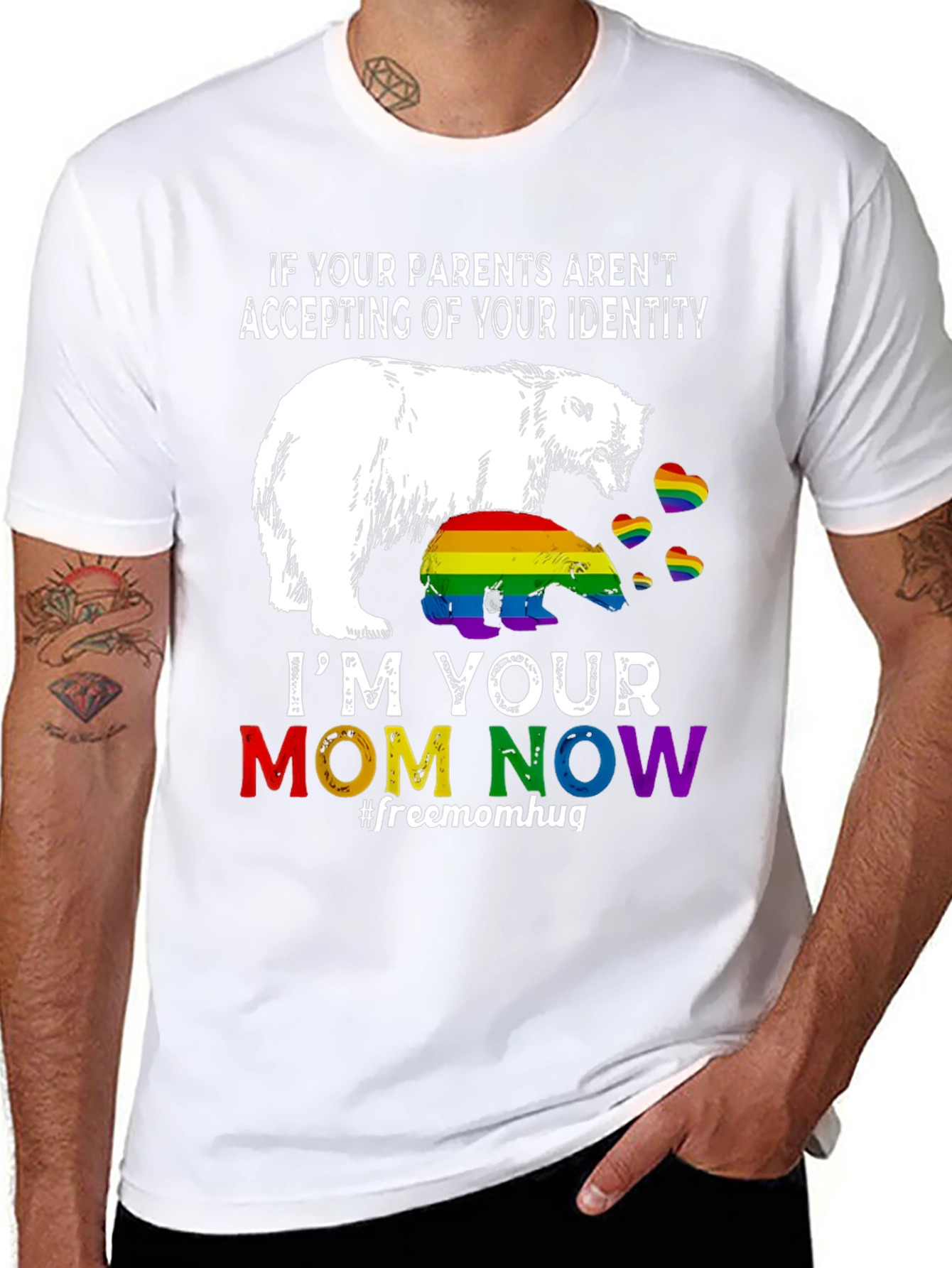 LGBT Pride Polar Bear Mom Graphic Tee