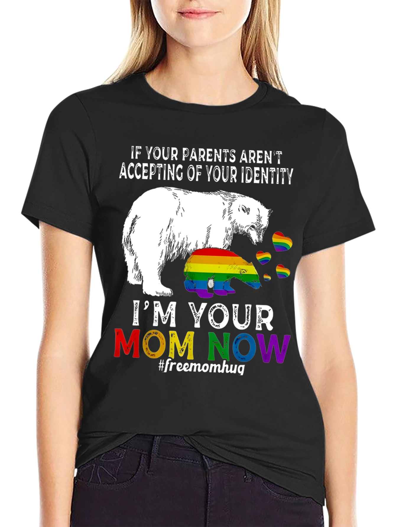 LGBT Pride Polar Bear Mom Graphic Tee