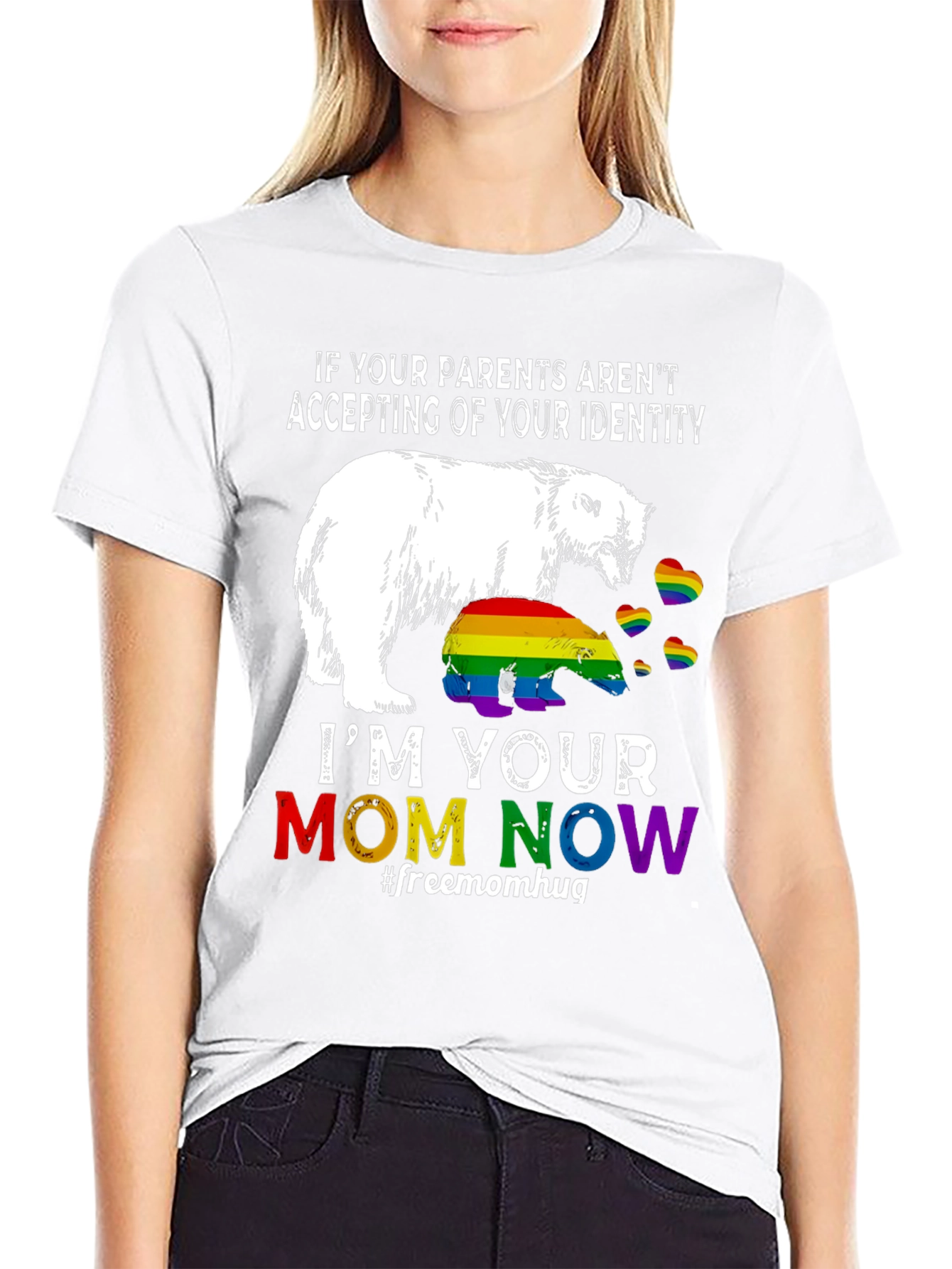 LGBT Pride Polar Bear Mom Graphic Tee