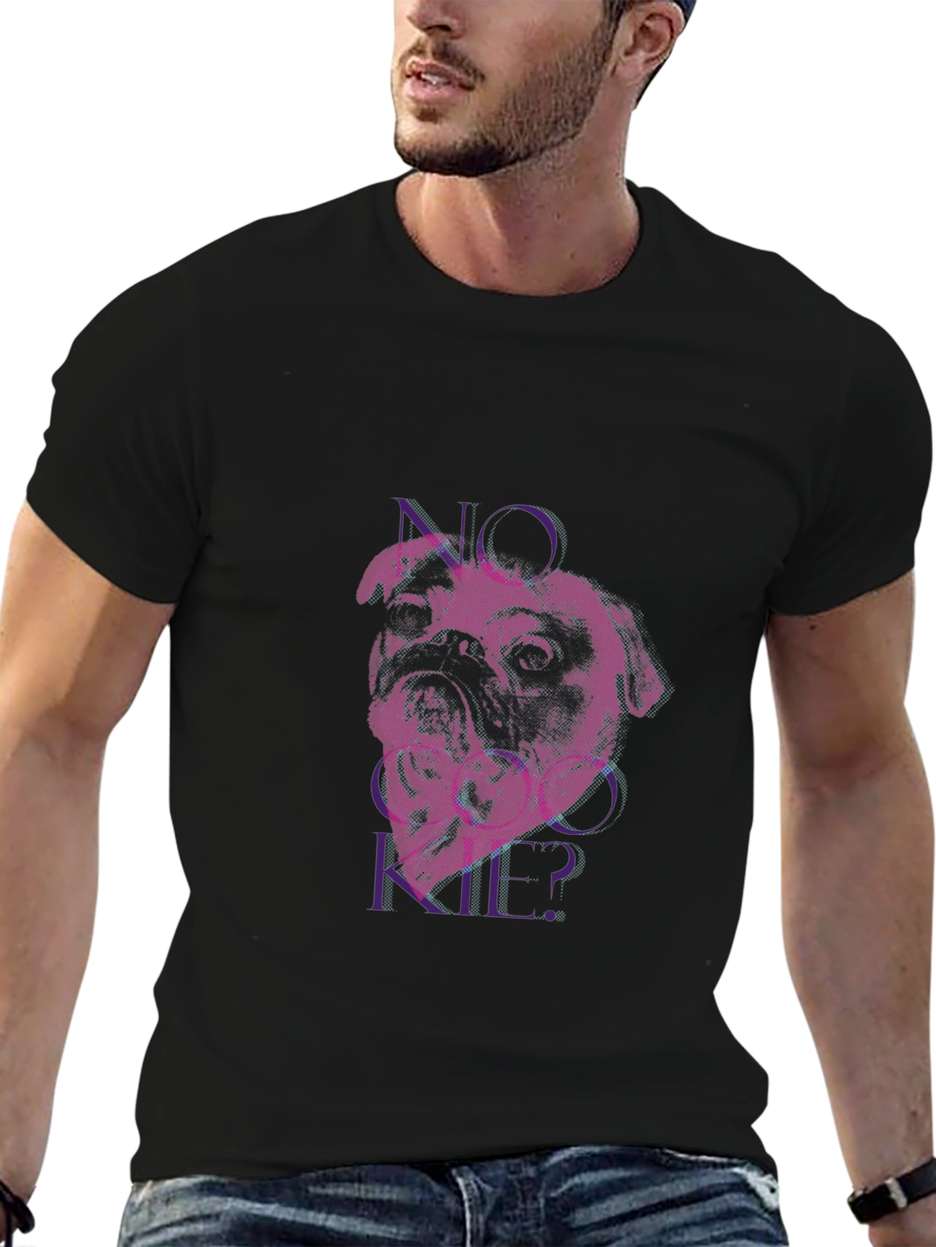 Pug No Cookie? Graphic Black Tee