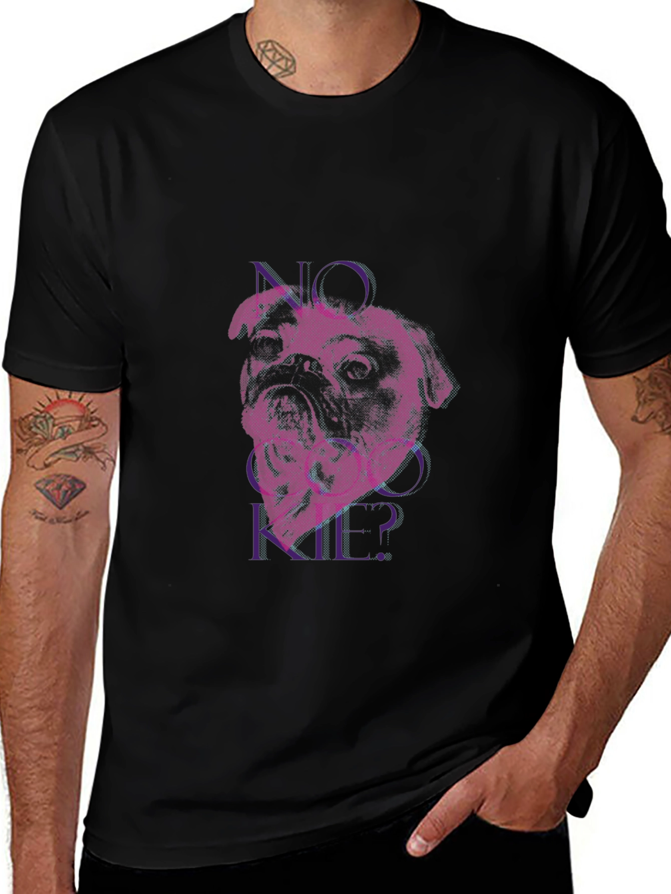 Pug No Cookie? Graphic Black Tee