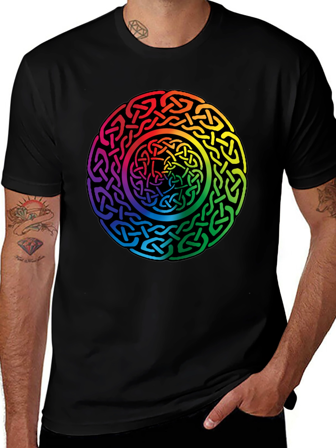 Rainbow Celtic Knot Graphic T-Shirt