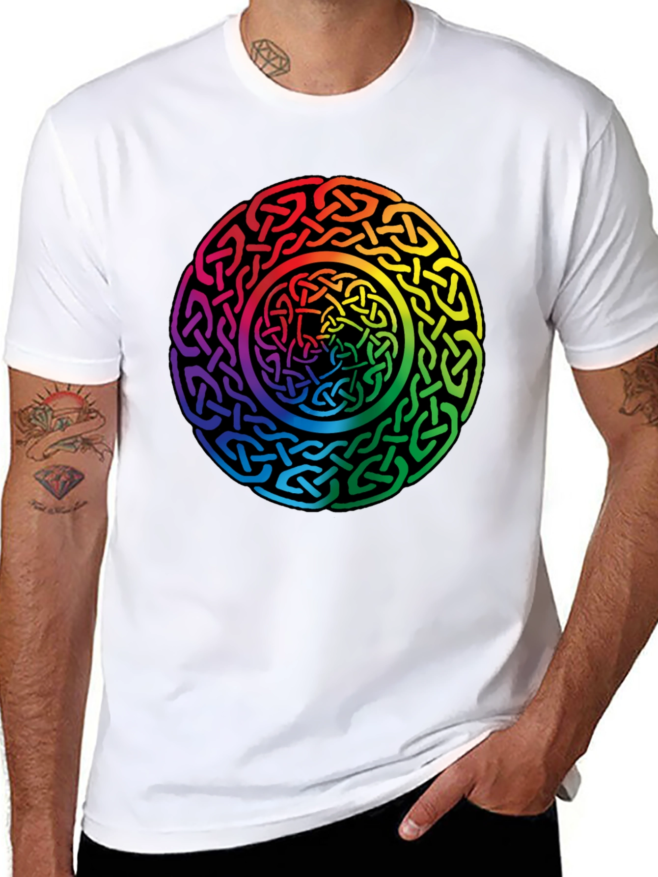 Rainbow Celtic Knot Graphic T-Shirt