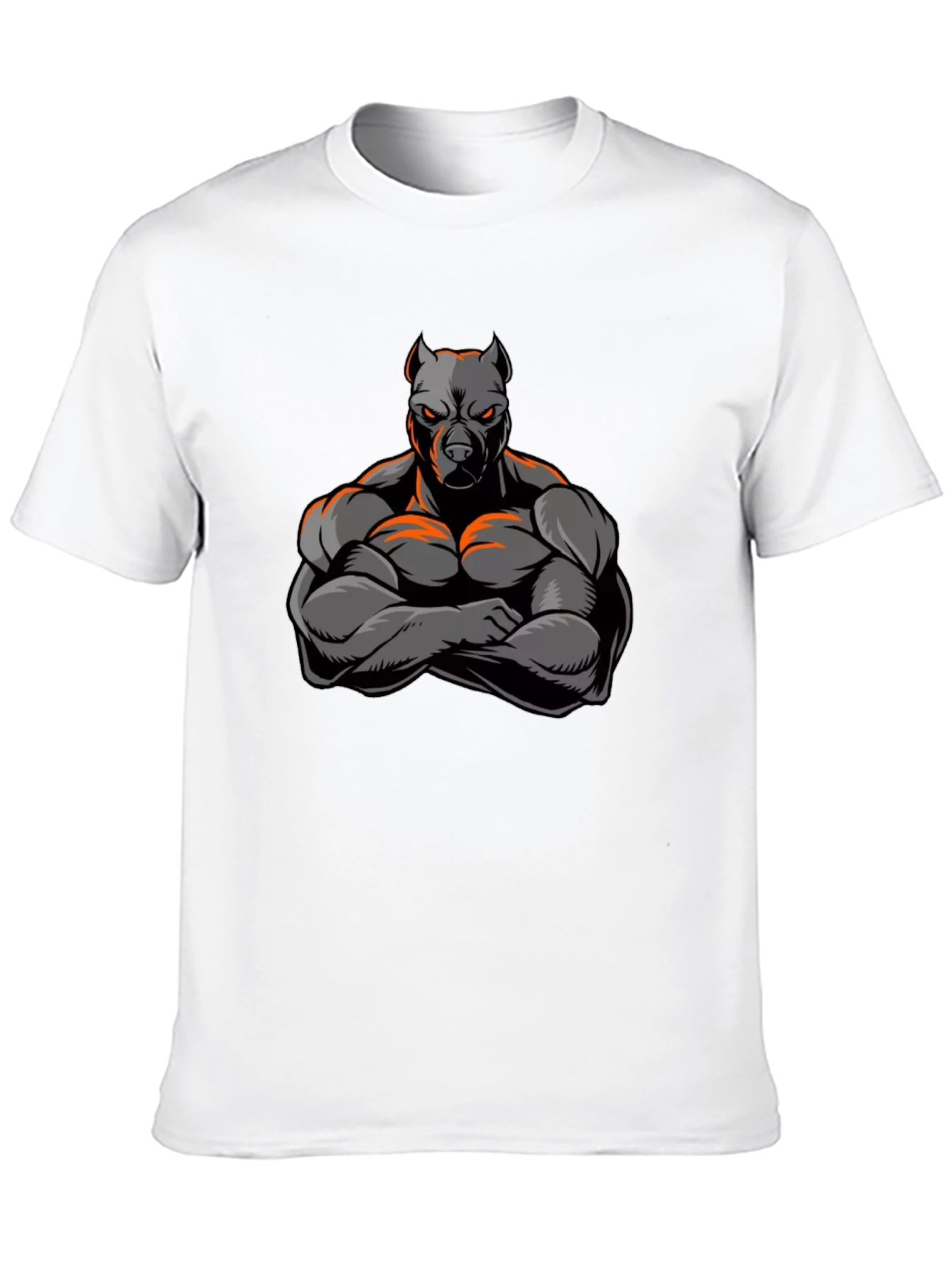 Muscular Pitbull Graphic Black T-Shirt