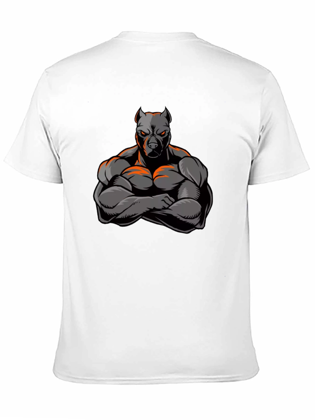 Muscular Pitbull Graphic Black T-Shirt