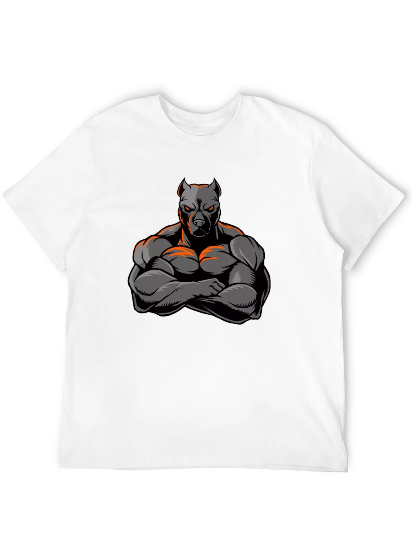 Muscular Pitbull Graphic Black T-Shirt