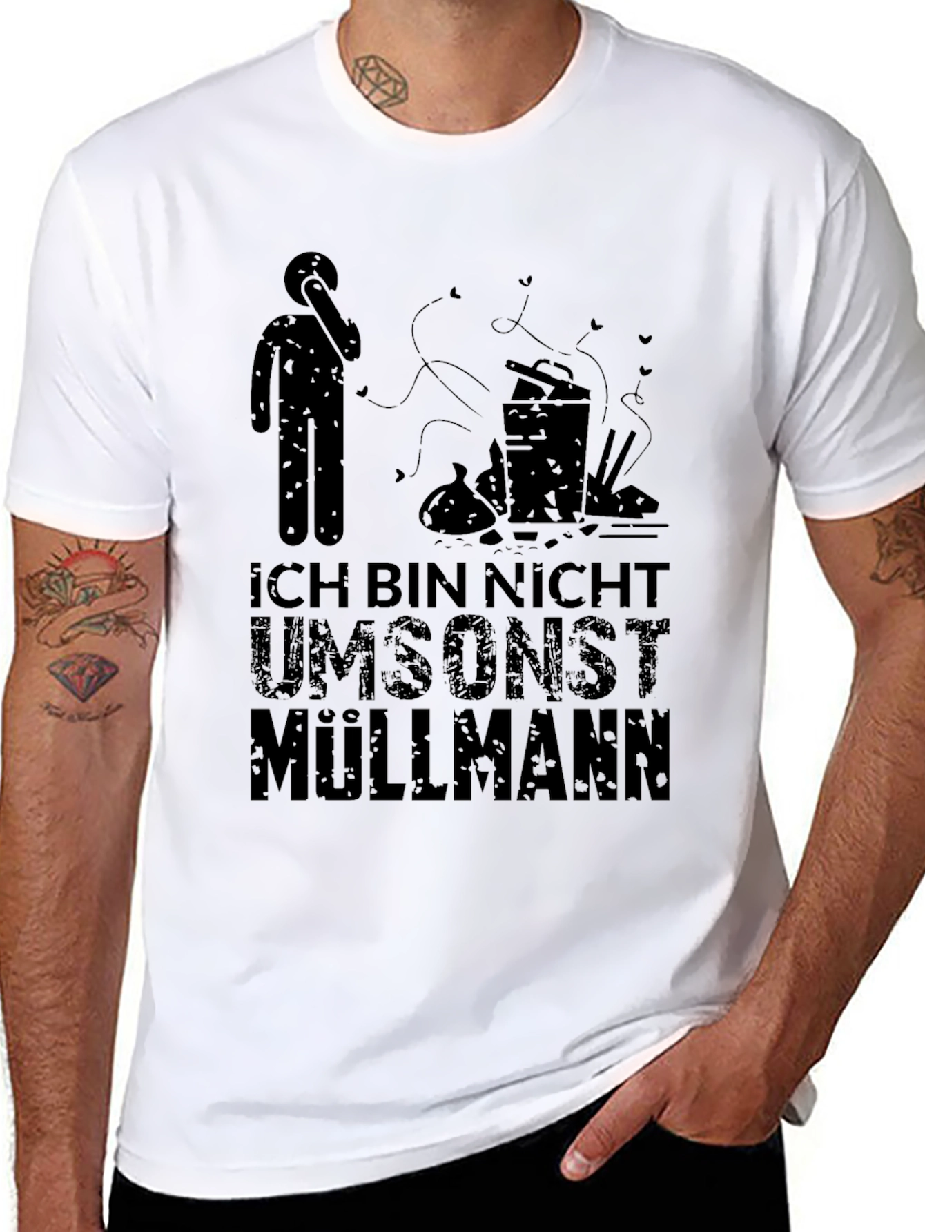 Funny German Ich Bin Nicht Umsonst Müllmann T-Shirt